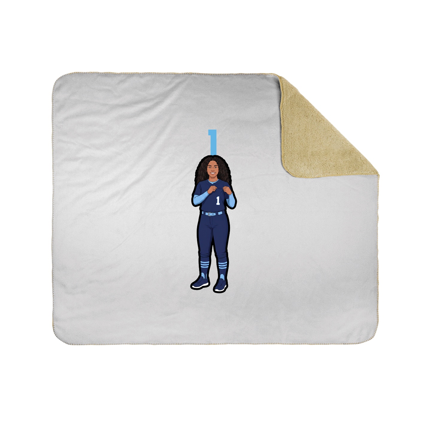 Throw Blanket — Number Top in White