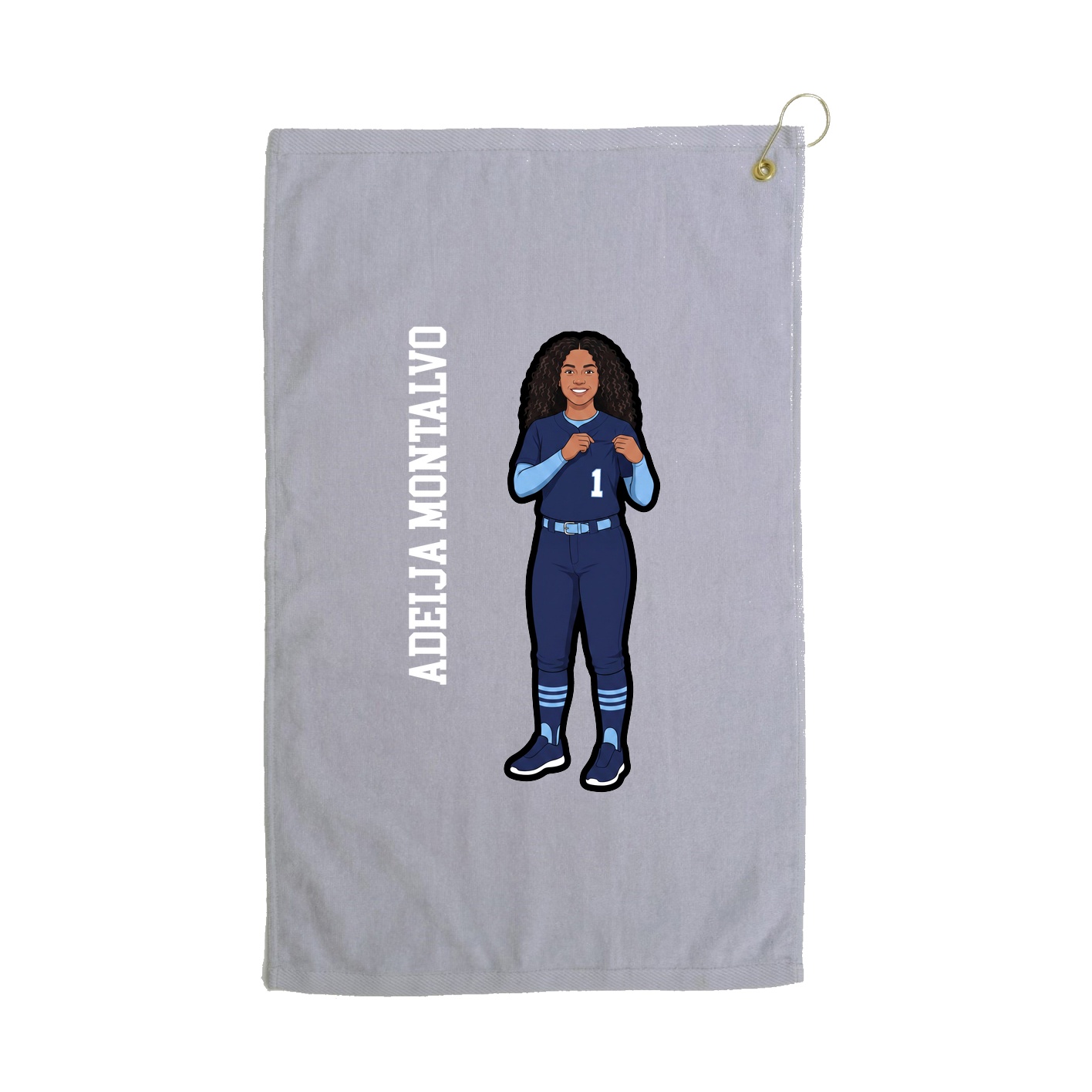 Golf Towel — Name Vertical in Grey