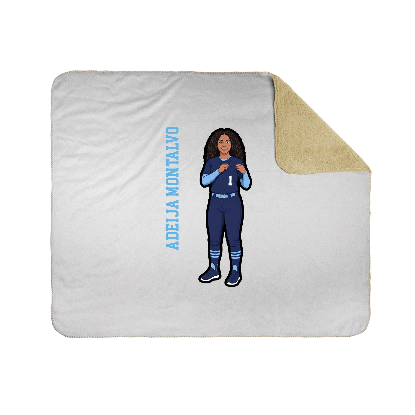 Throw Blanket — Name Vertical in White