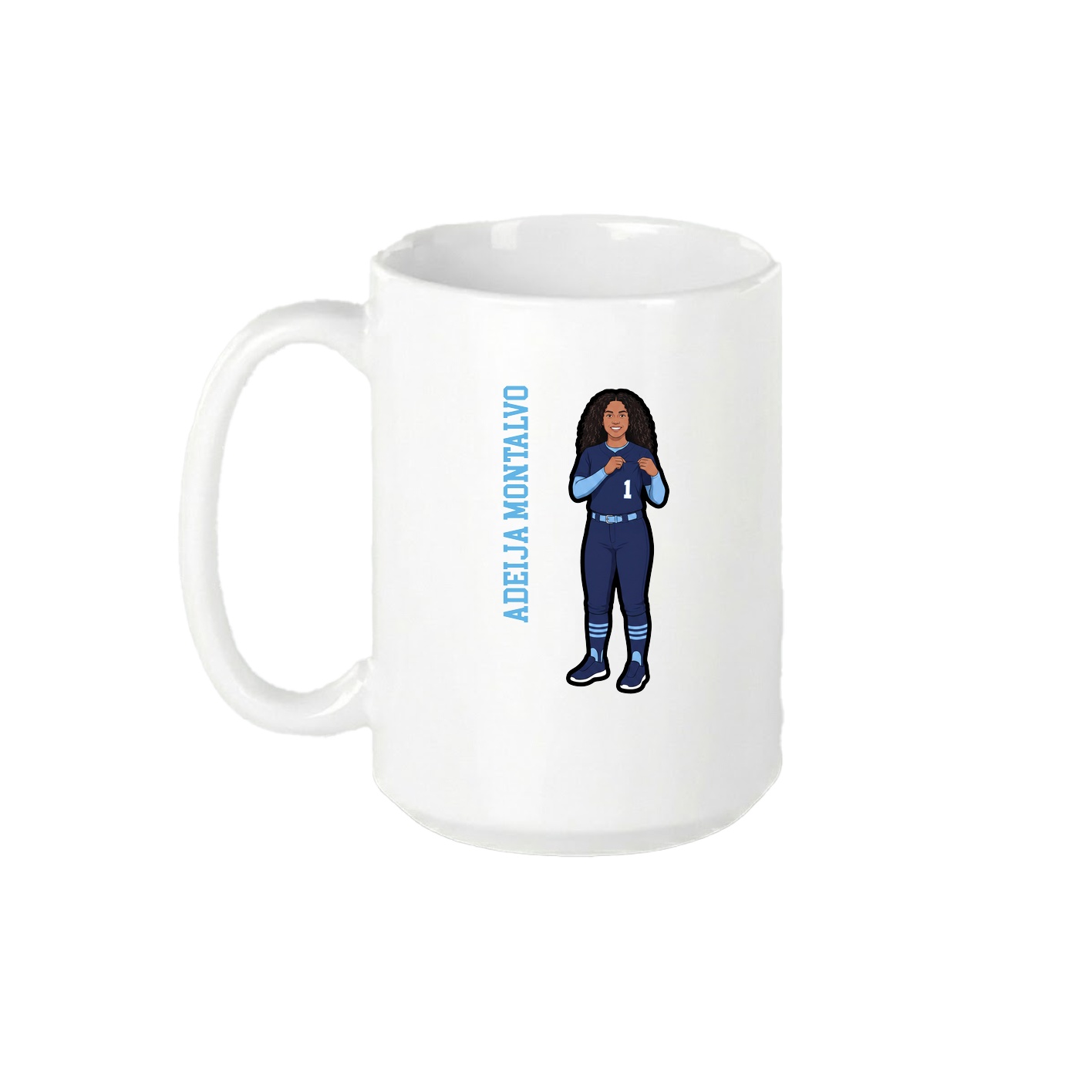 15oz Coffee Mug — Name Vertical in White