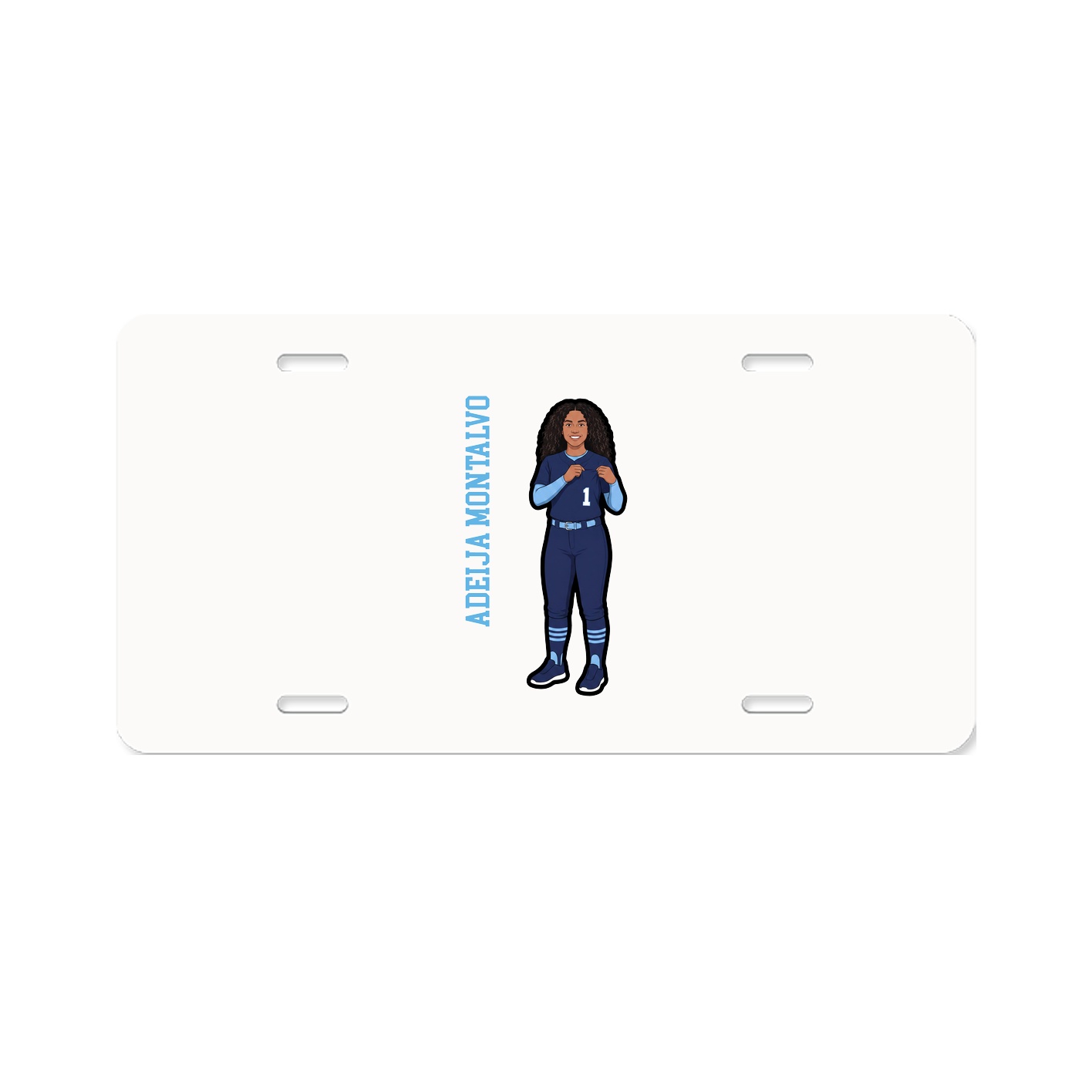 License Plate — Name Vertical in Classic