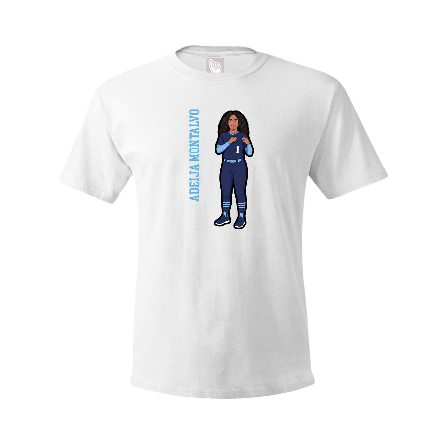 Youth Tee — Name Vertical in White