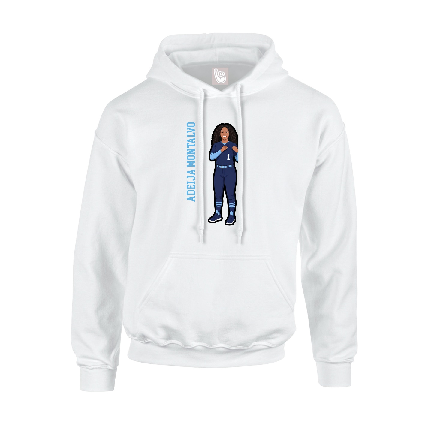 Hoodie — Name Vertical in White