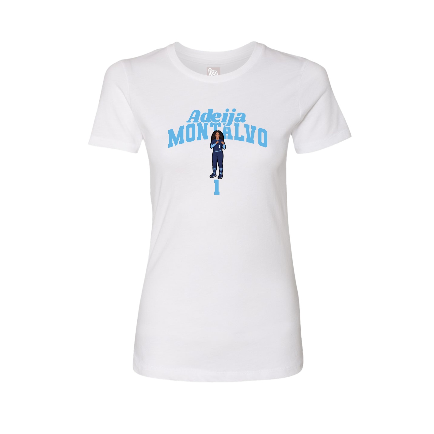 Fitted Women's Tee — Signature Arch in White