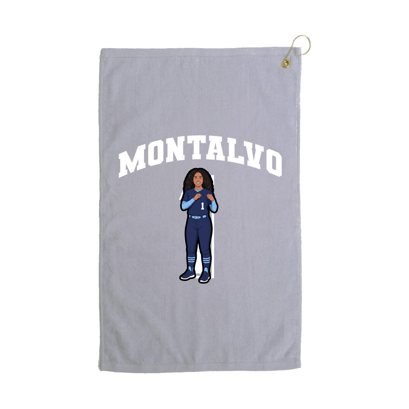 Golf Towel — Number in Grey