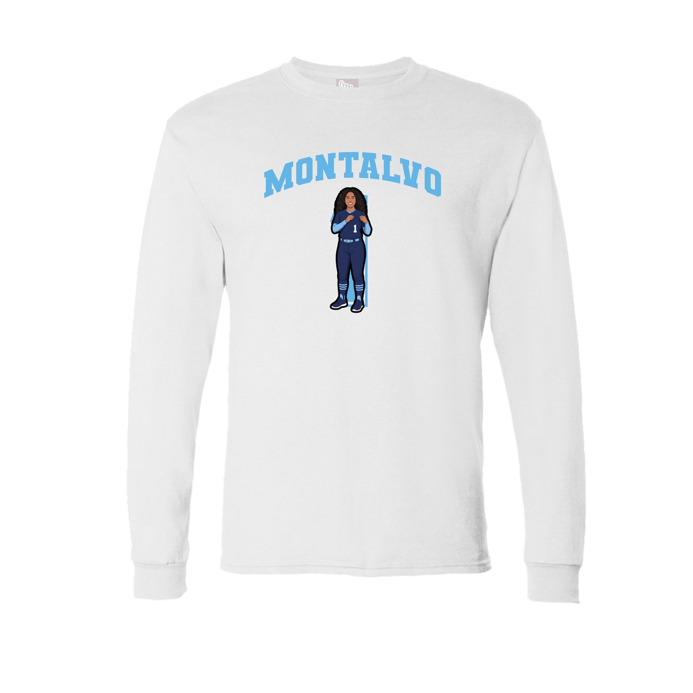 Long Sleeve Tee — Number in White