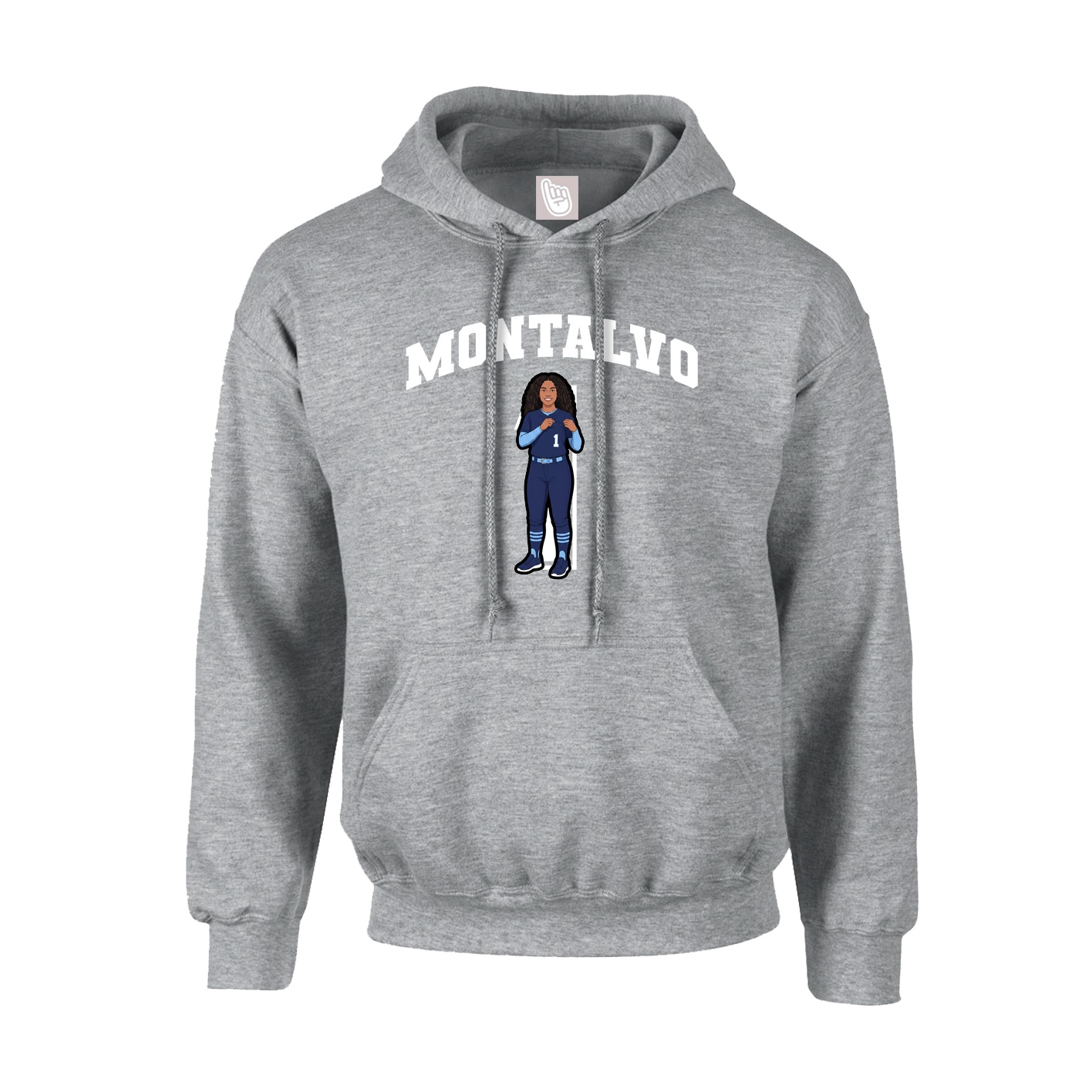 Youth Hoodie — Number in Grey