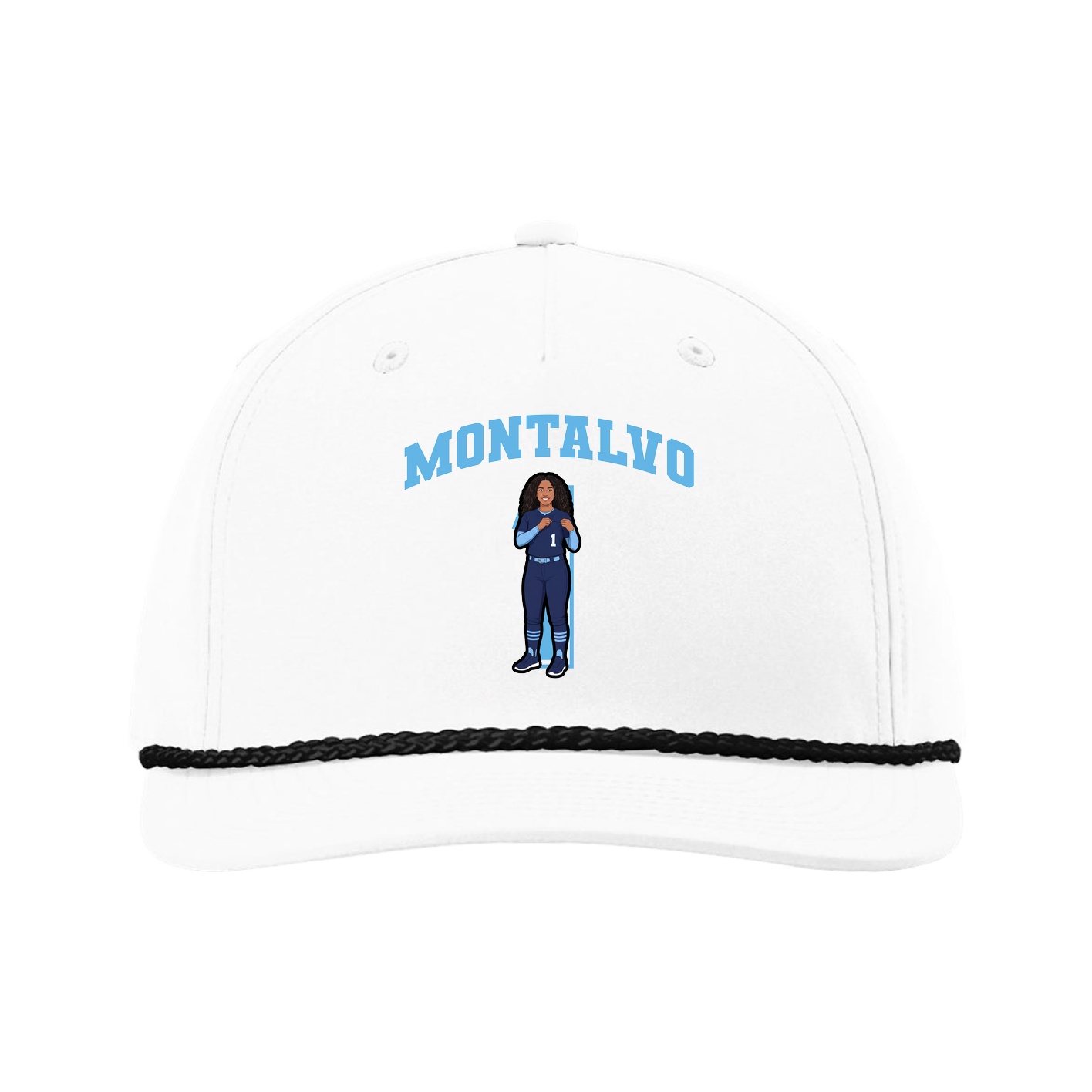 Five-Panel Classic Rope Cap — Number in White