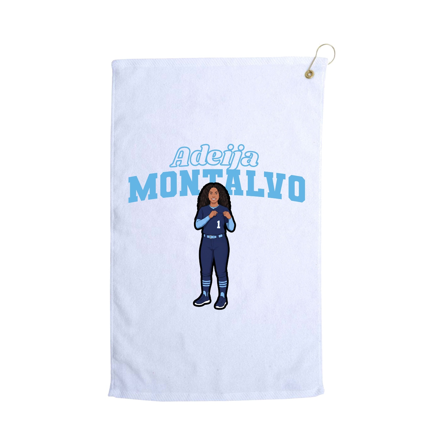 Golf Towel — Name Arch in White