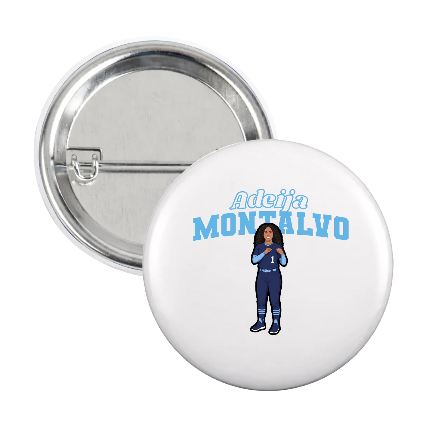 Game Day Button — Name Arch in White
