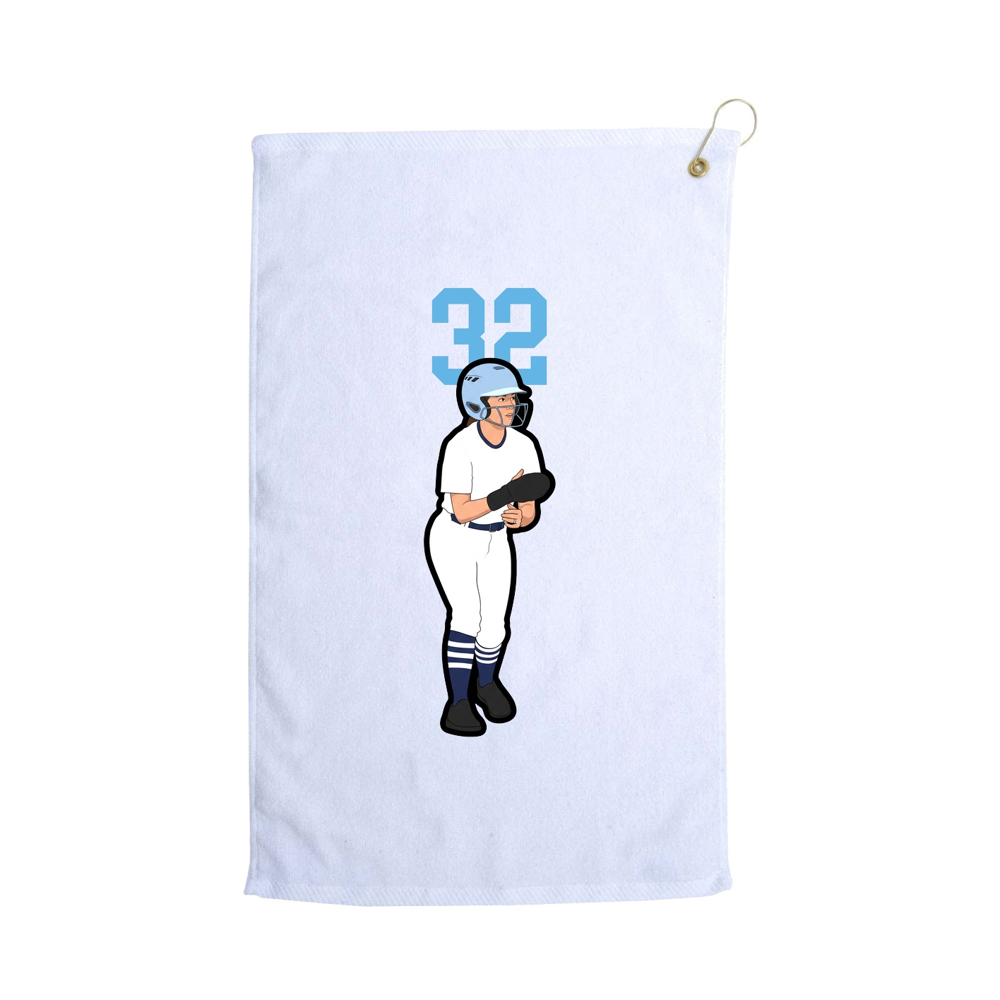 Golf Towel — Number Top in White