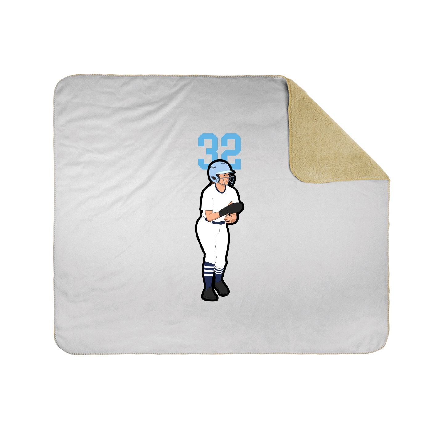 Throw Blanket — Number Top in White