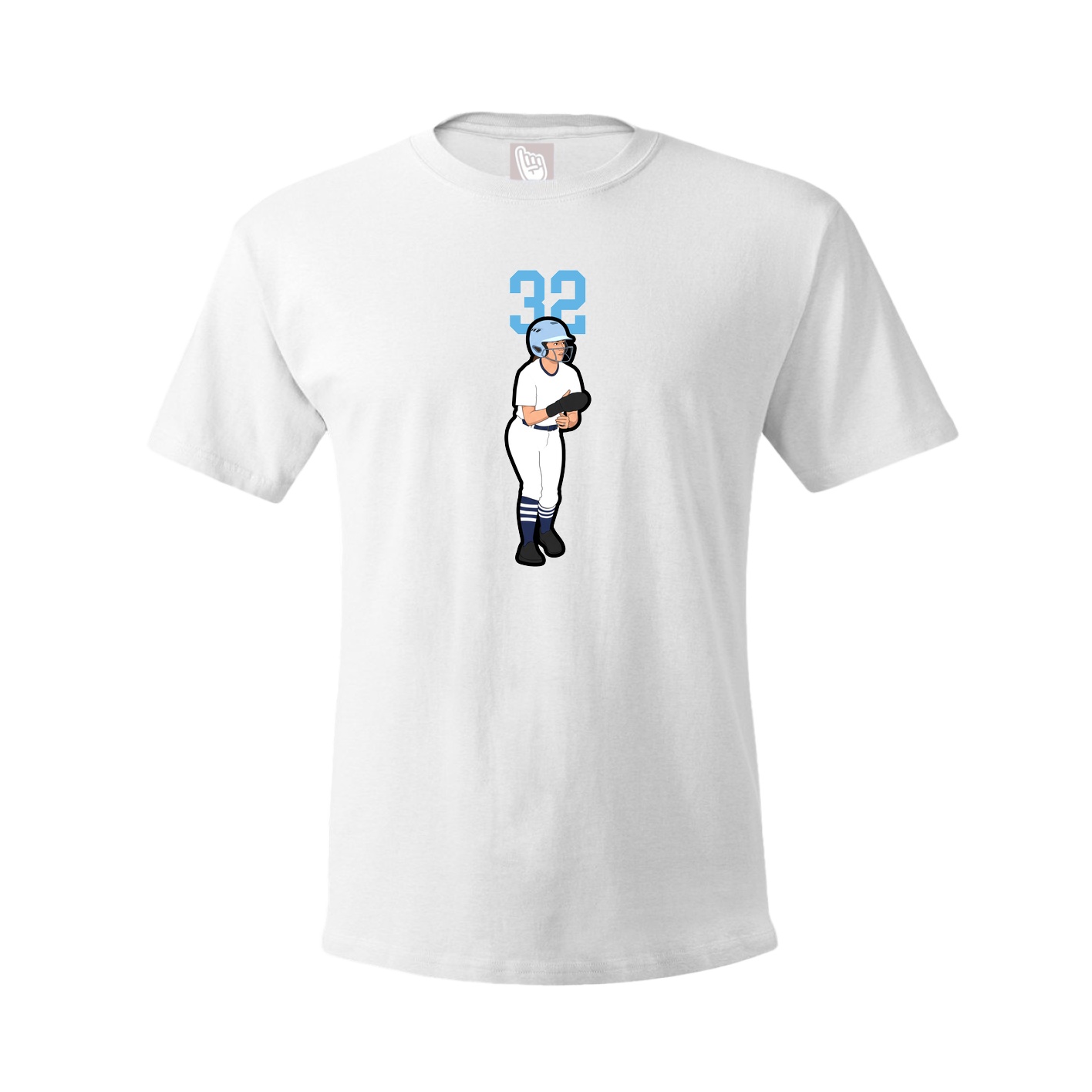 Youth Tee — Number Top in White