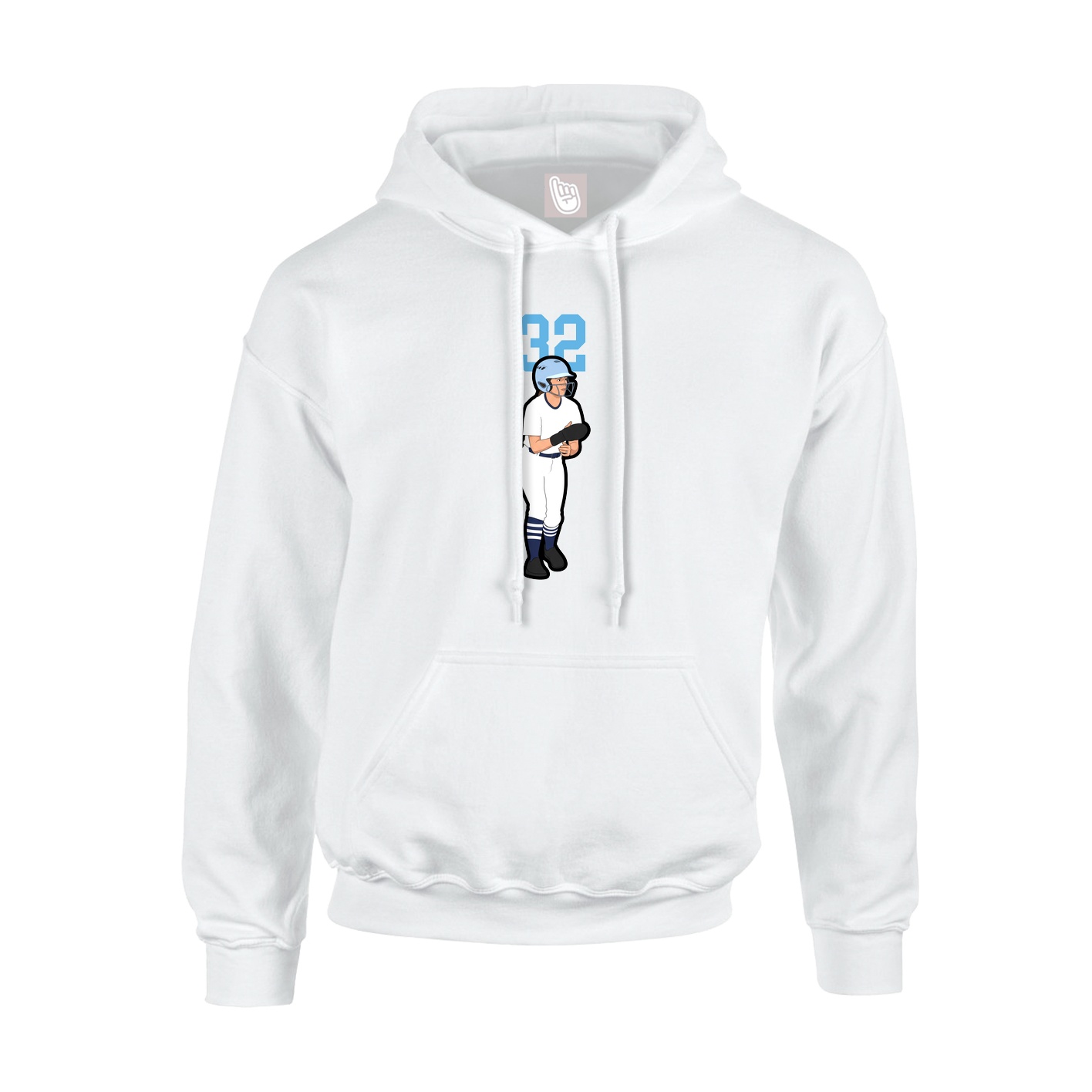 Youth Hoodie — Number Top in White
