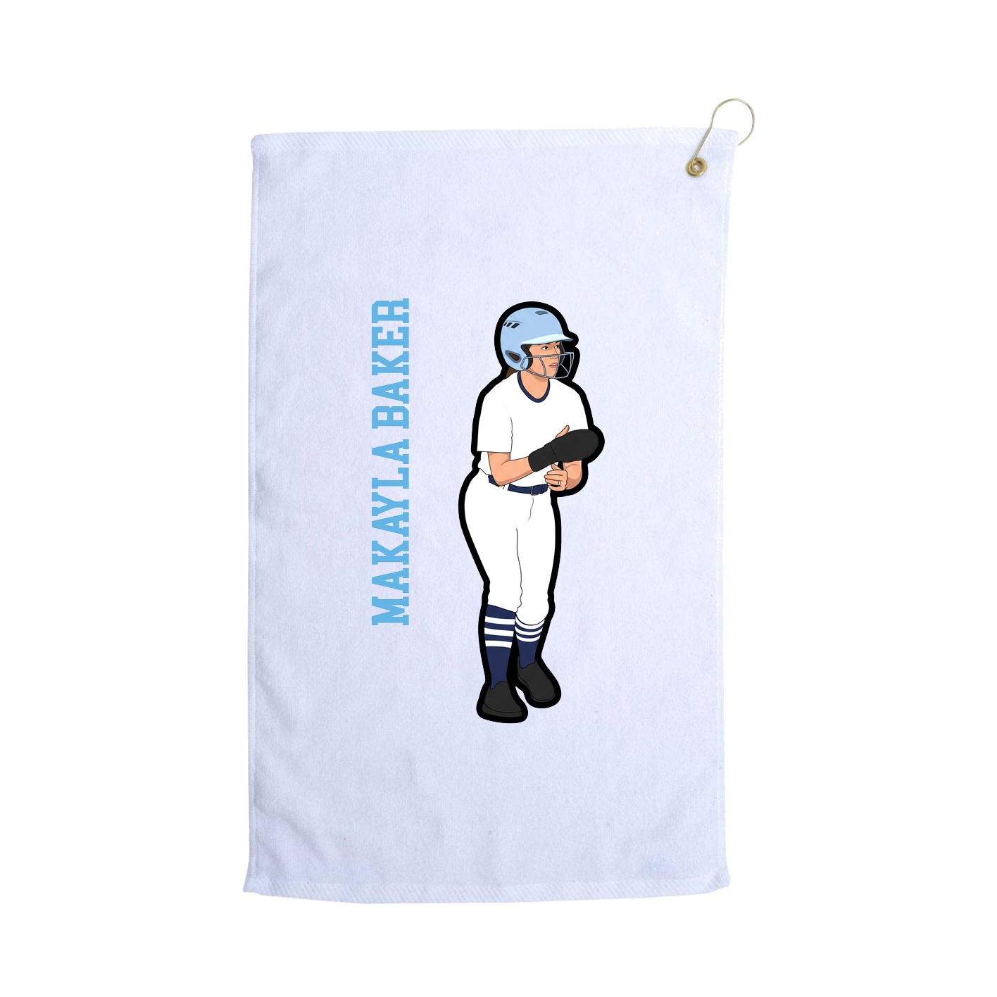 Golf Towel — Name Vertical in White