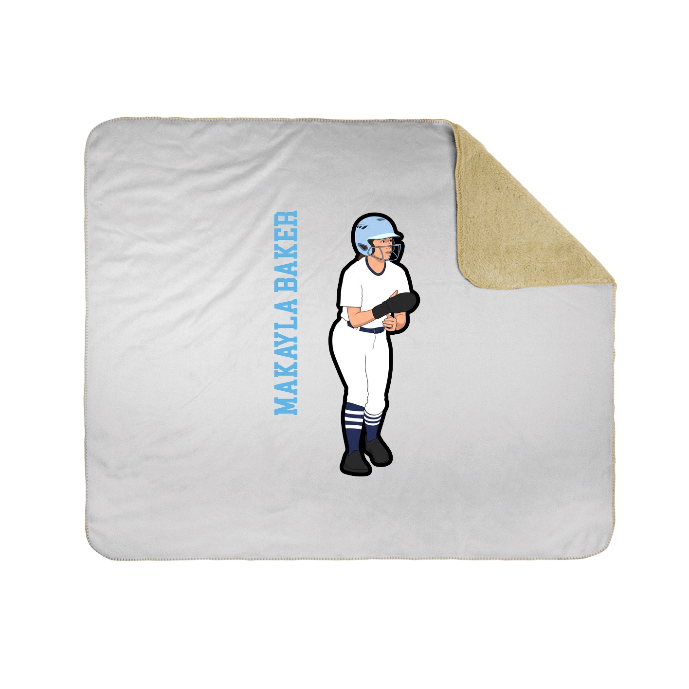 Throw Blanket — Name Vertical in White