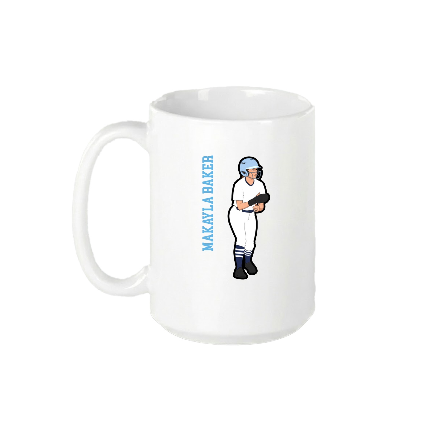 15oz Coffee Mug — Name Vertical in White