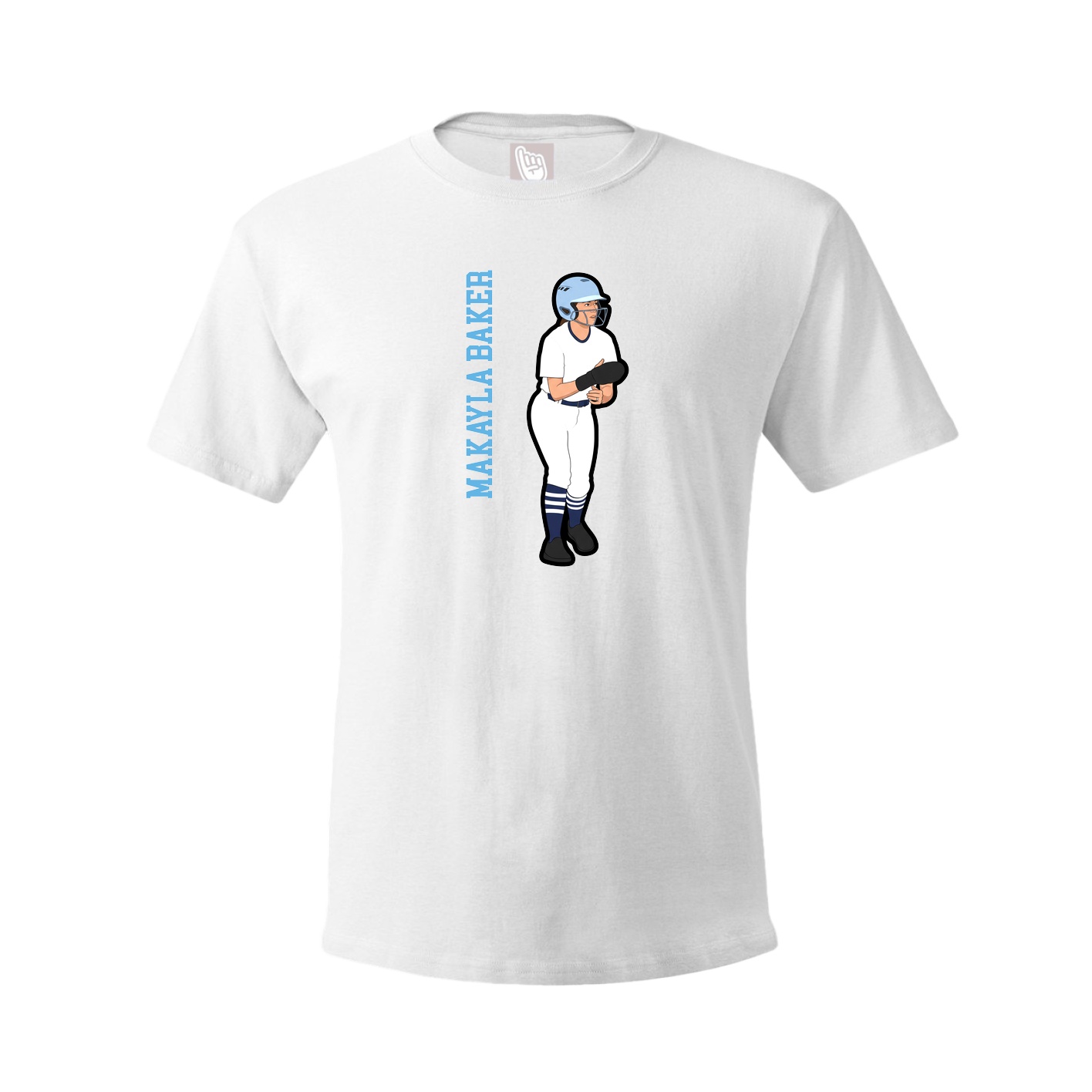 Tee — Name Vertical in White