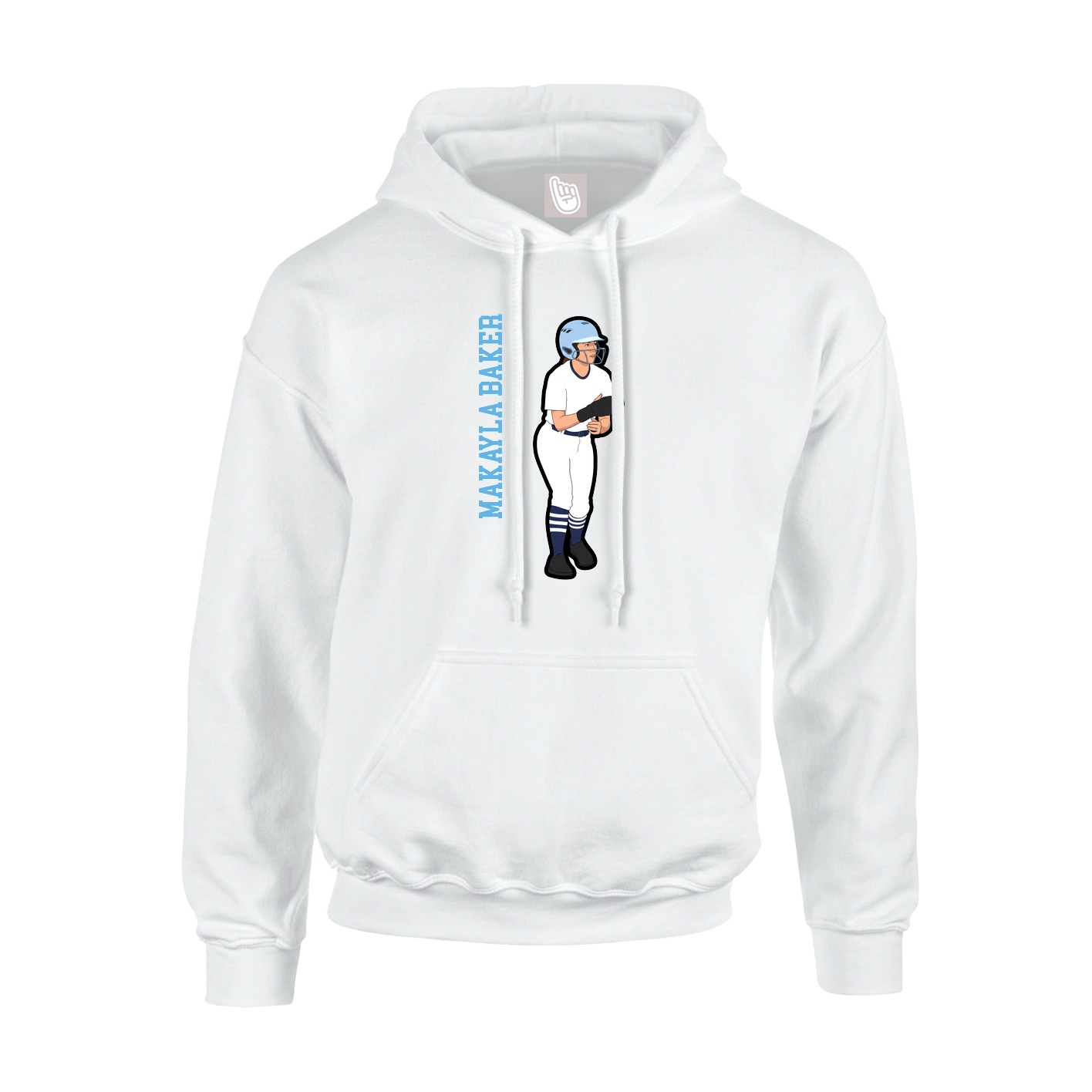 Hoodie — Name Vertical in White