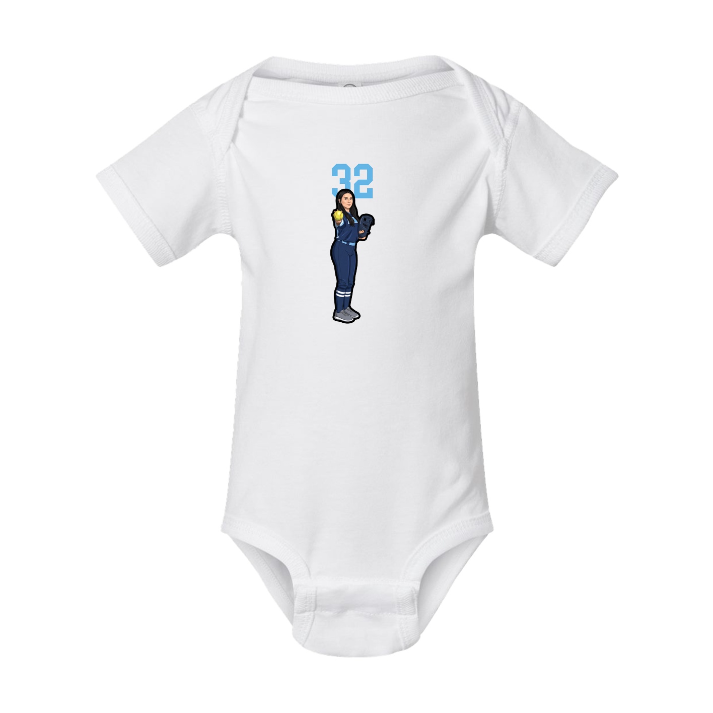 Baby Onesie — Number Top in White
