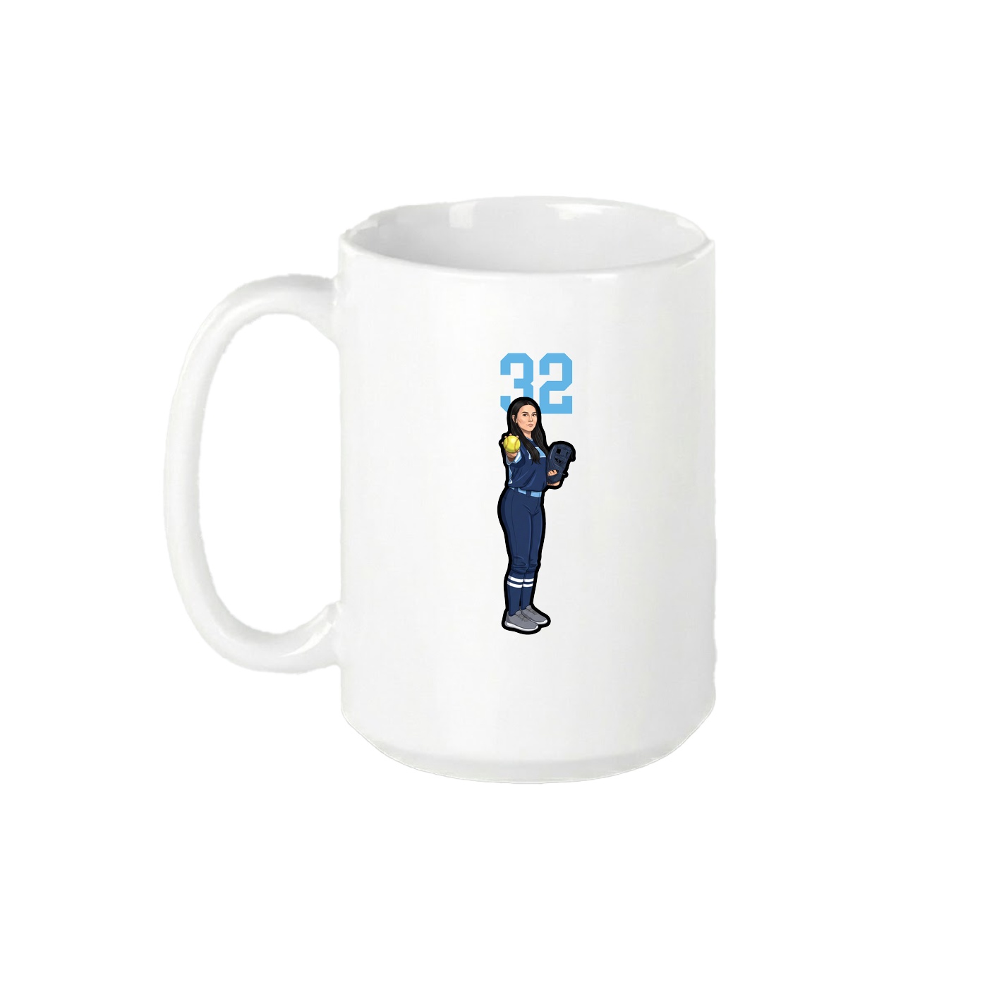 15oz Coffee Mug — Number Top in White
