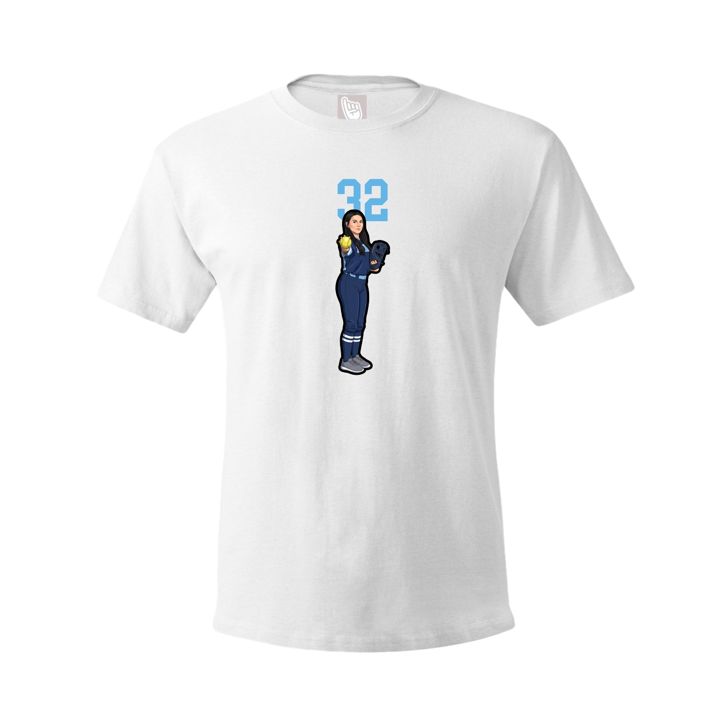 Youth Tee — Number Top in White