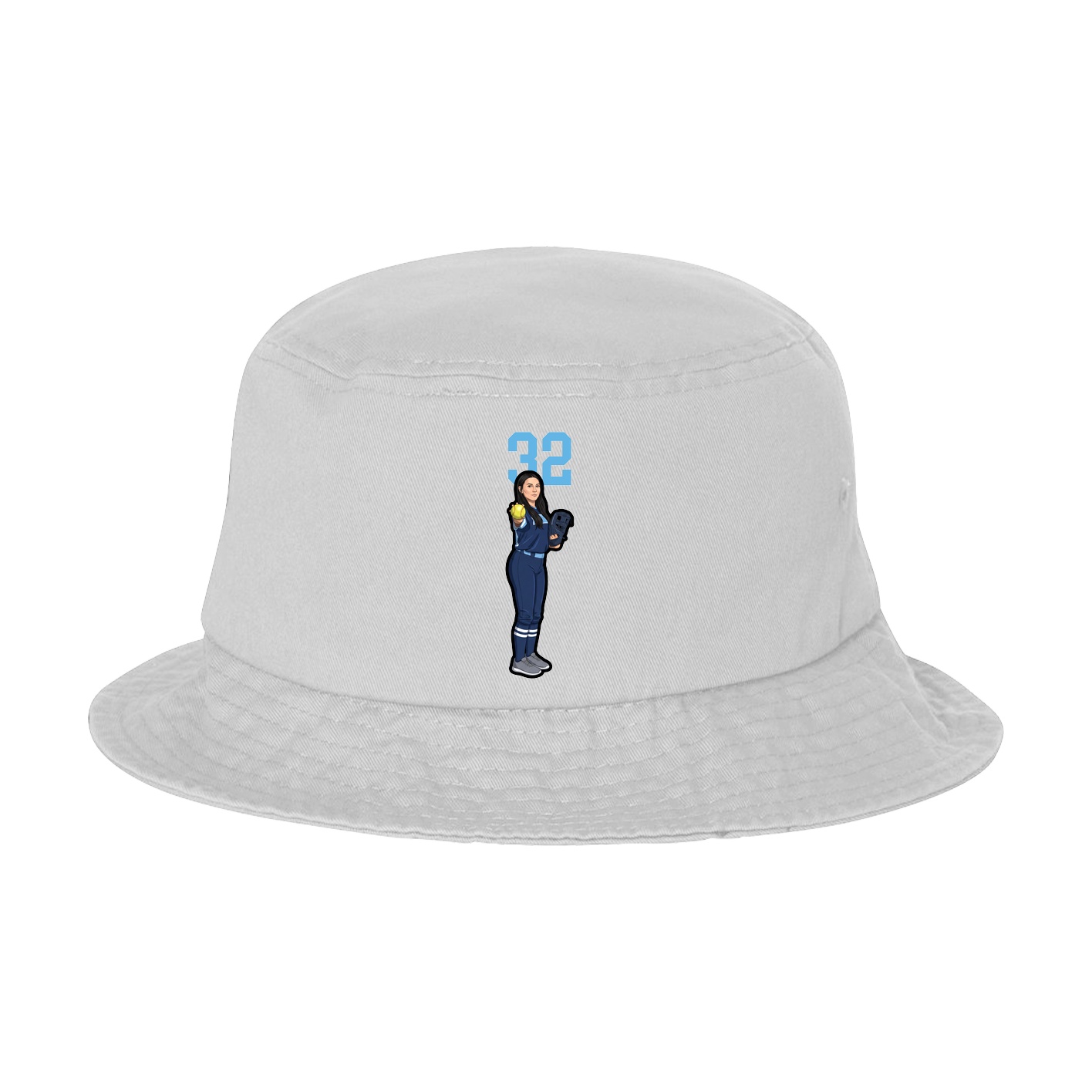Bucket Cap — Number Top in White