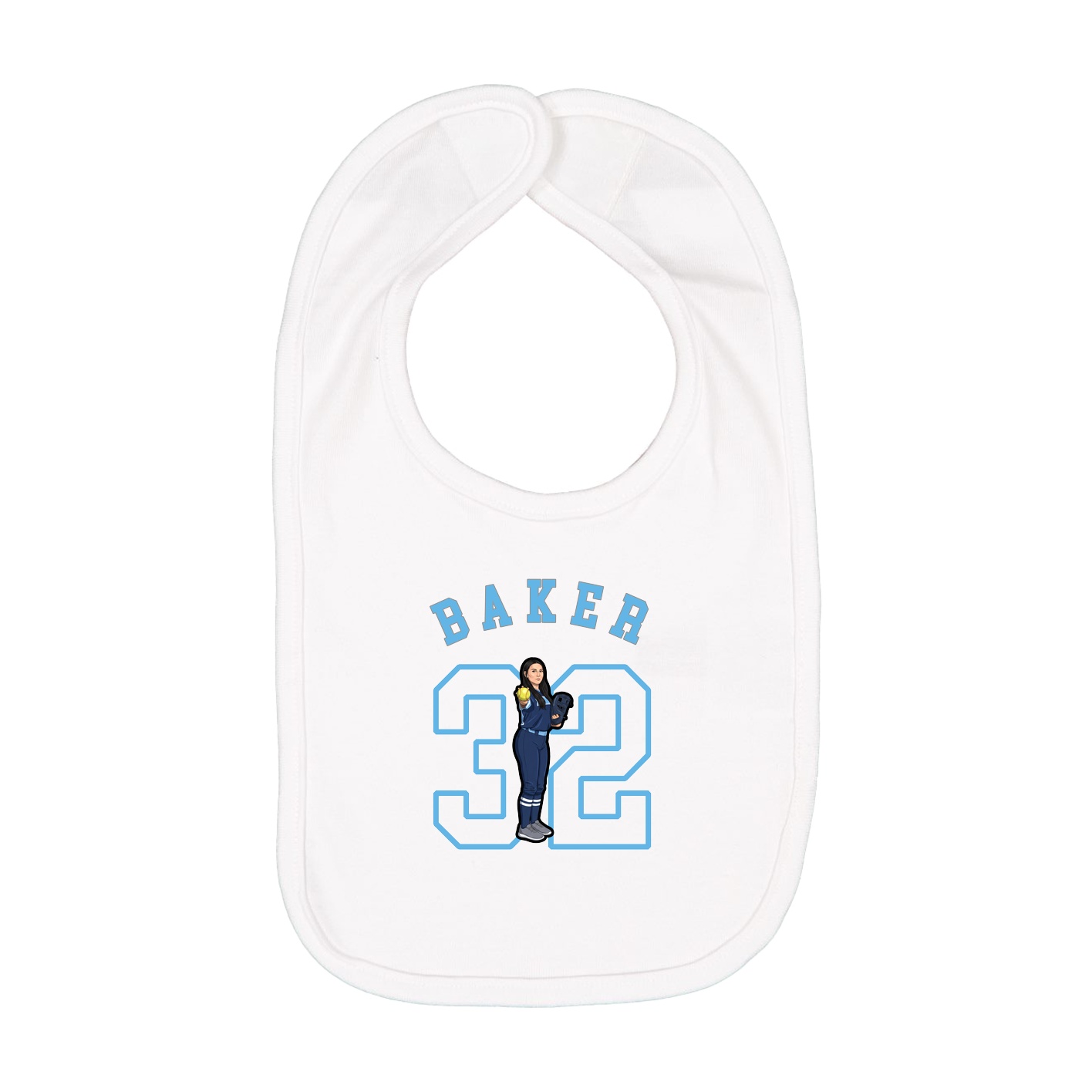 Infant Bib — Shirsey Arch in White