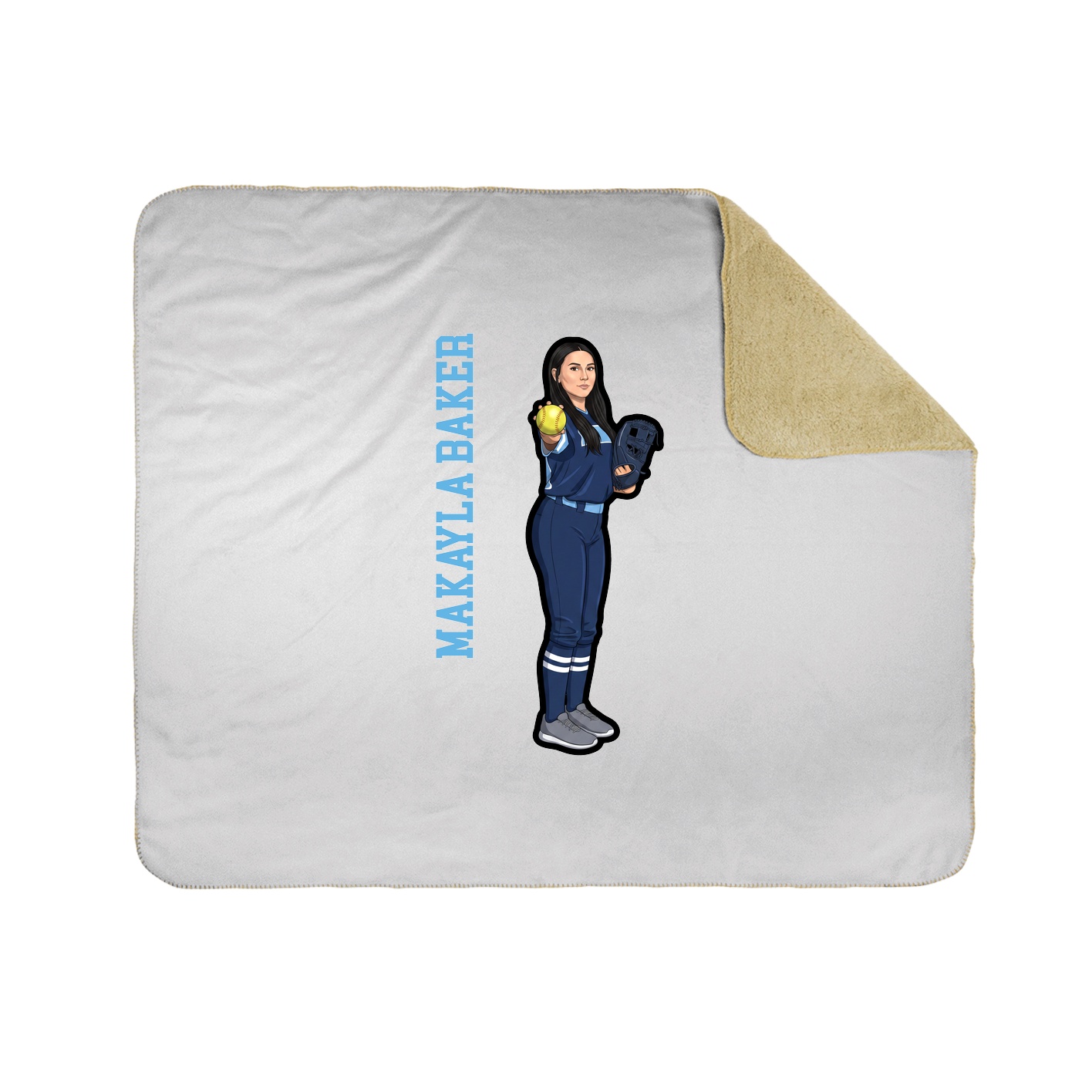 Throw Blanket — Name Vertical in White