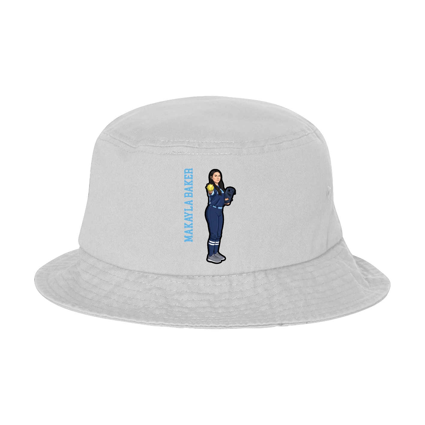 Bucket Cap — Name Vertical in White