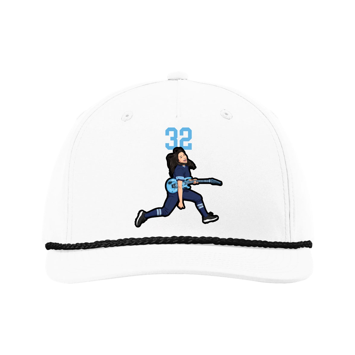 Five-Panel Classic Rope Cap — Number Top in White
