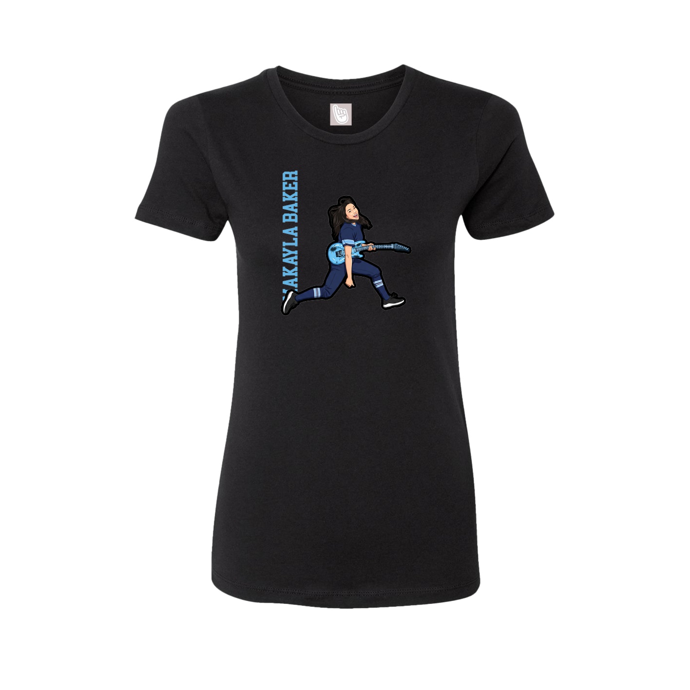 Womens Tee — Name Vertical in Black