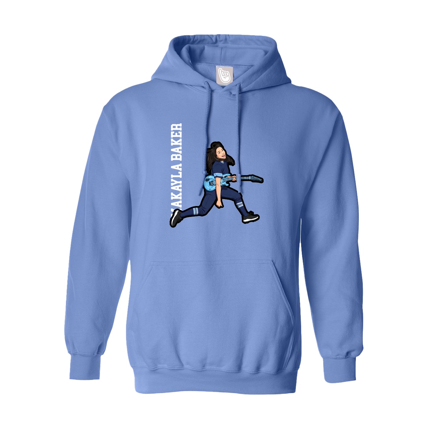 Hoodie — Name Vertical in Powder Blue