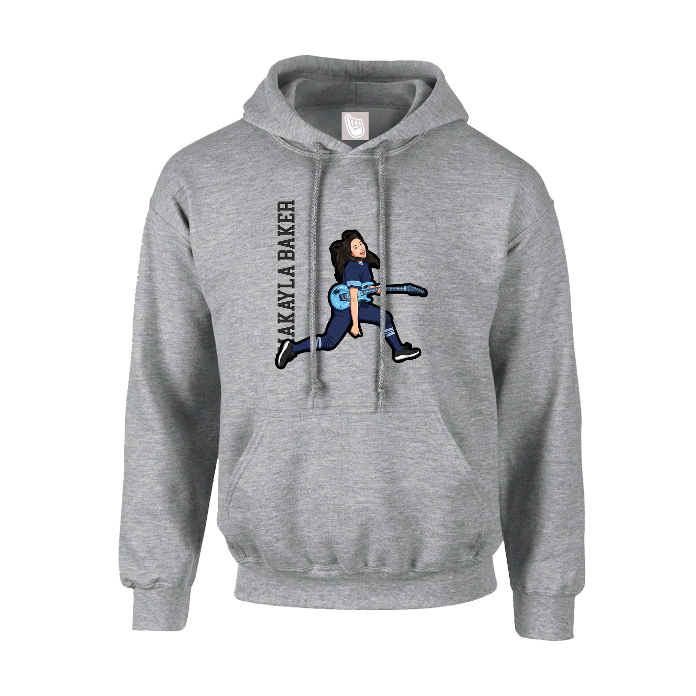 Youth Hoodie — Name Vertical in Grey