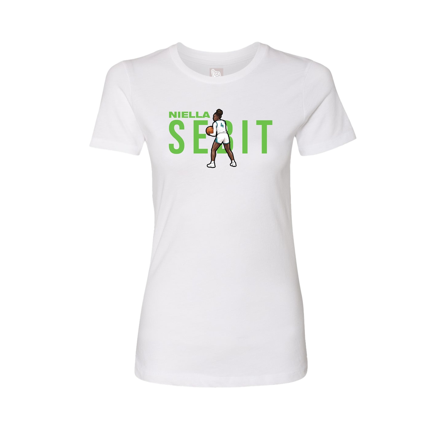Fitted Women's Tee — Player Name in White