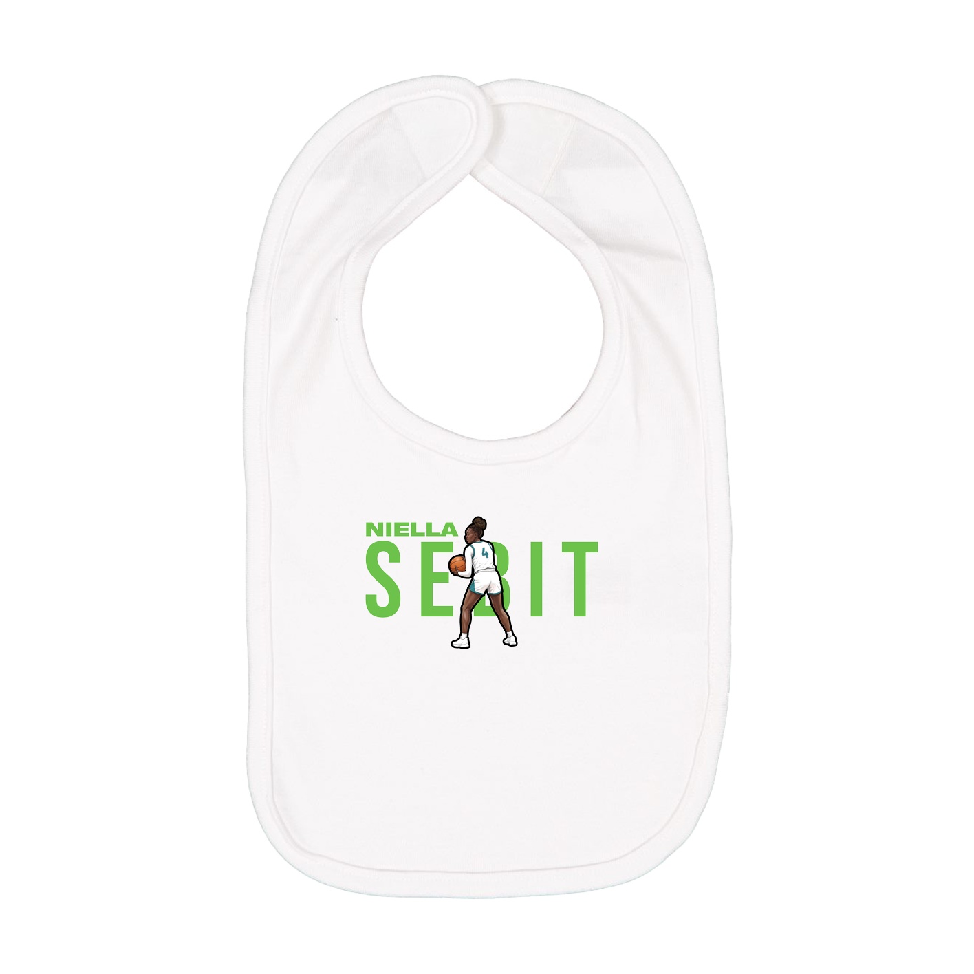 Infant Bib — Player Name in White