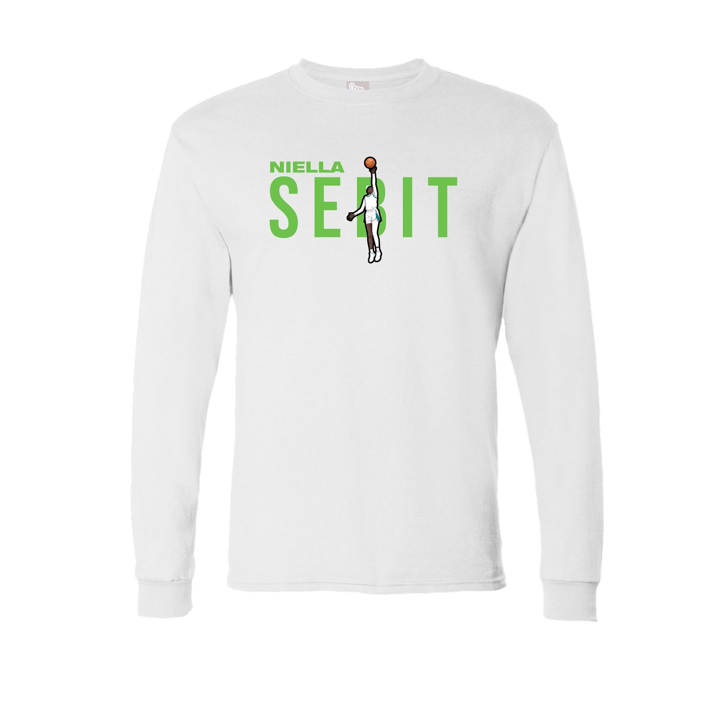 Long Sleeve Tee — Player Name in White