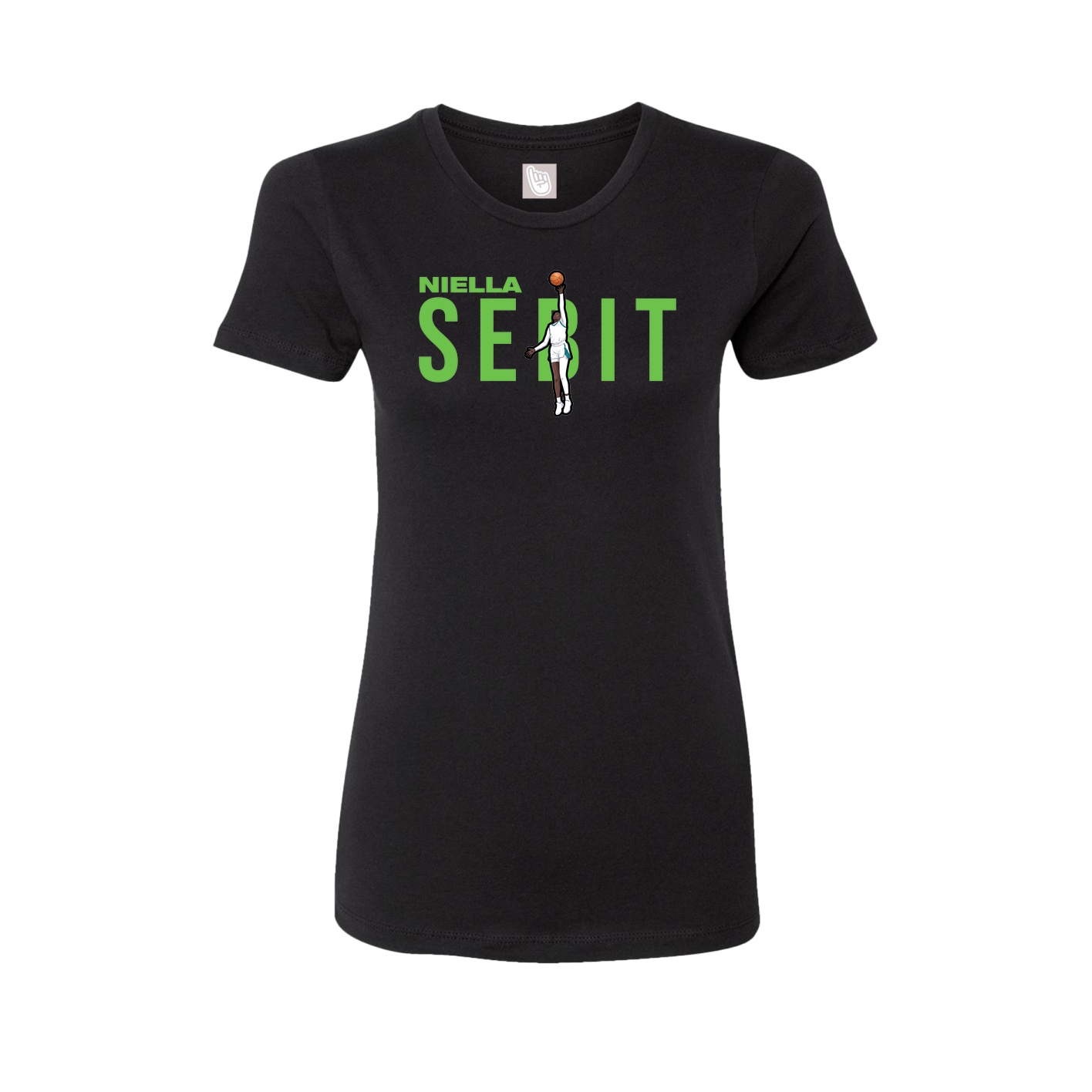 Fitted Women's Tee — Player Name in Black