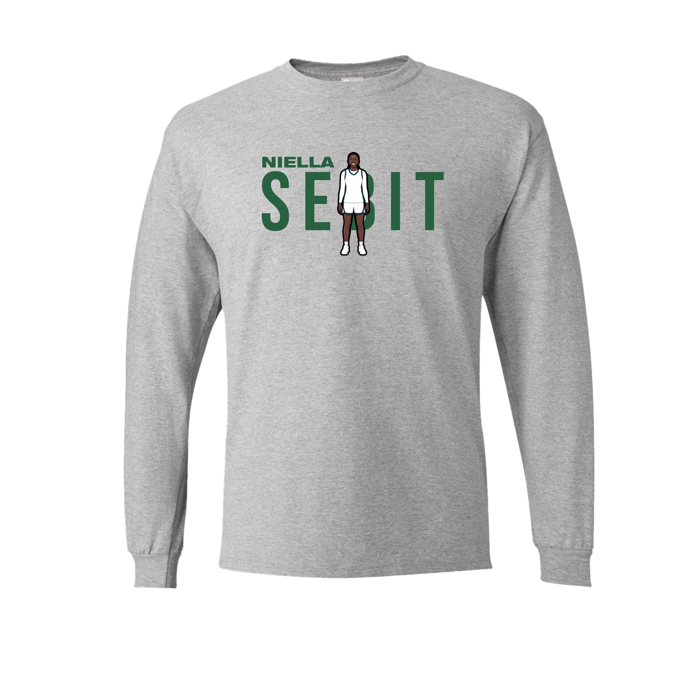 Long Sleeve Tee — Player Name in Grey