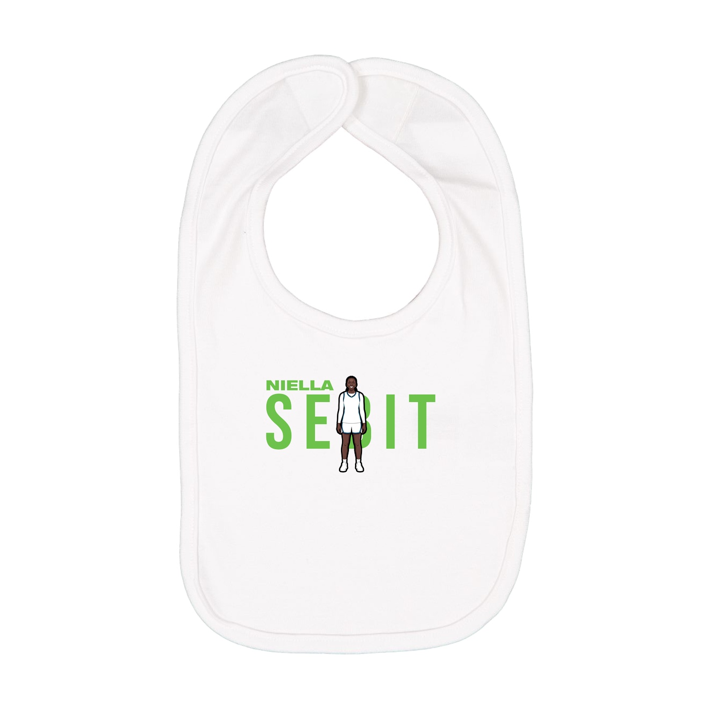 Infant Bib — Player Name in White