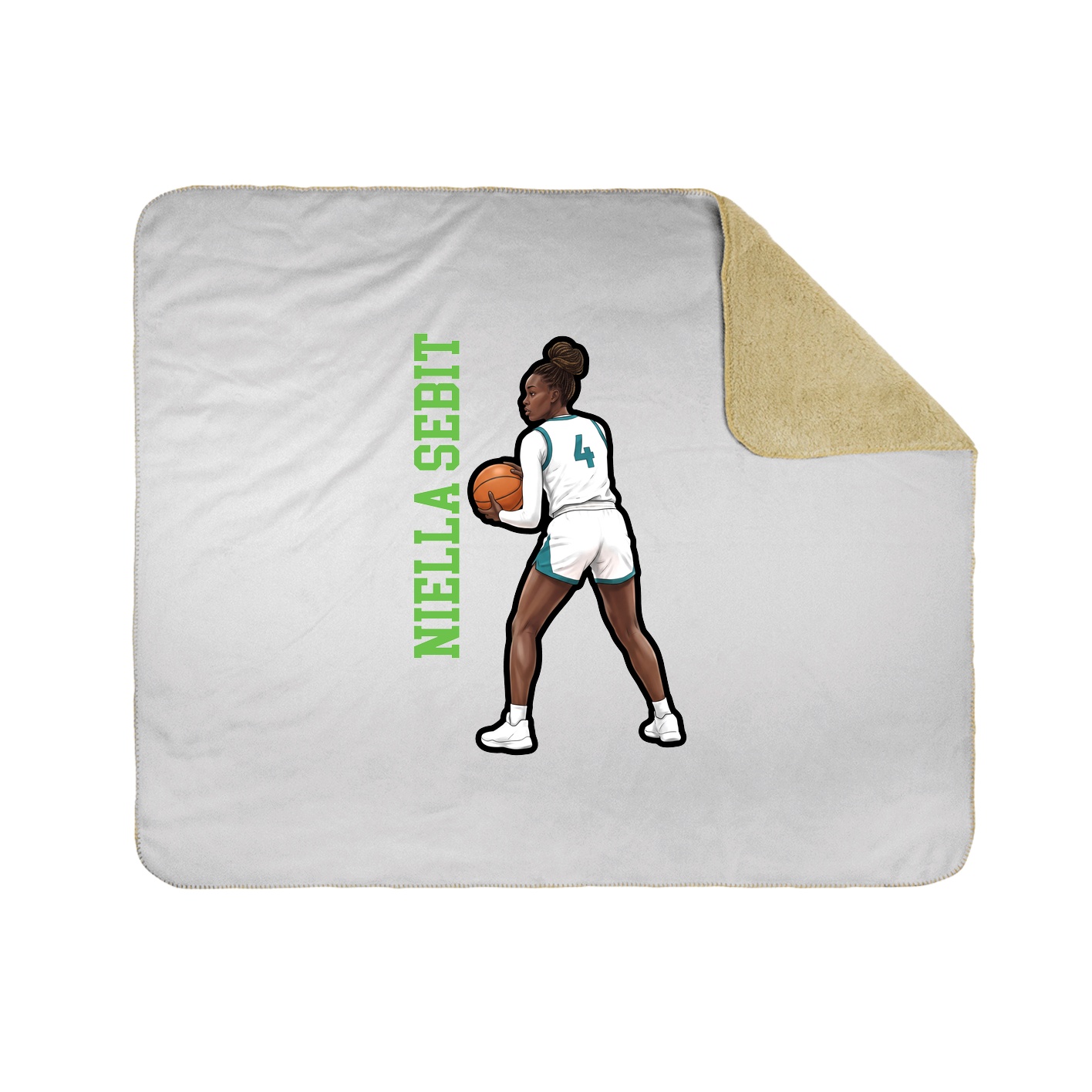 Throw Blanket — Name Vertical in White