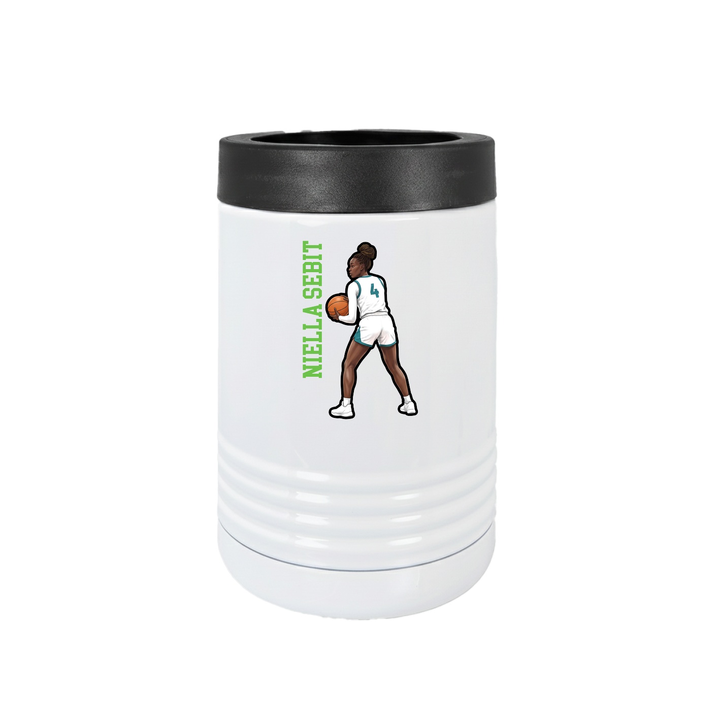 Beverage Holder — Name Vertical in White