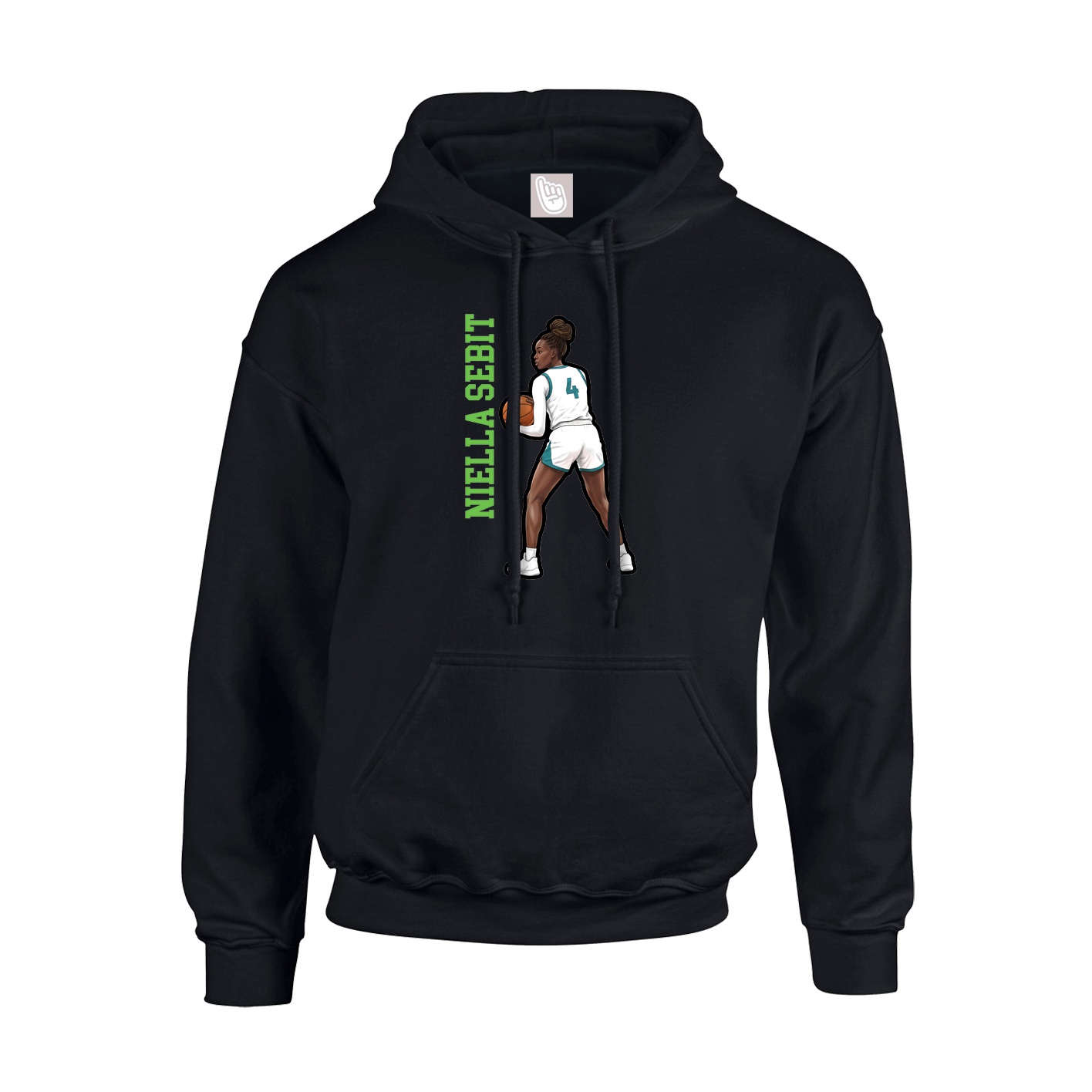 Youth Hoodie — Name Vertical in Black