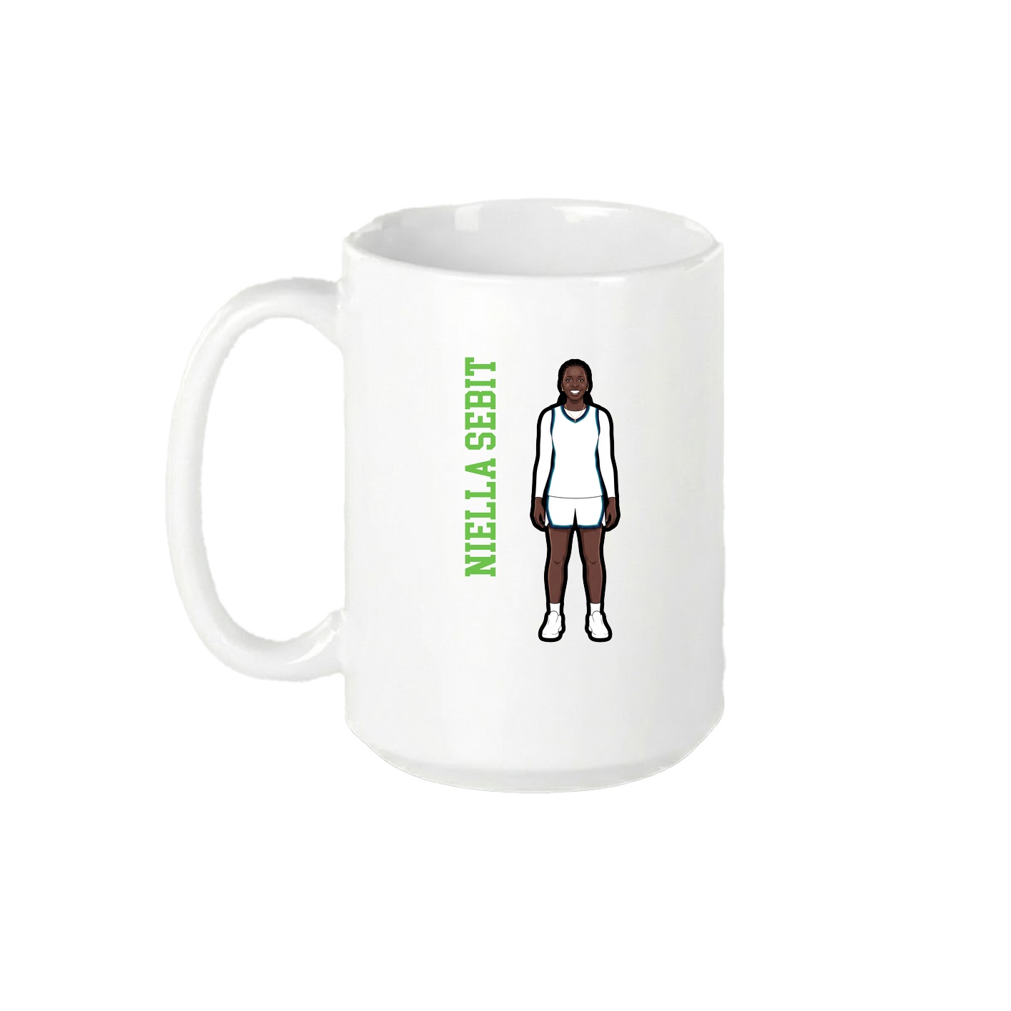 15oz Coffee Mug — Name Vertical in White
