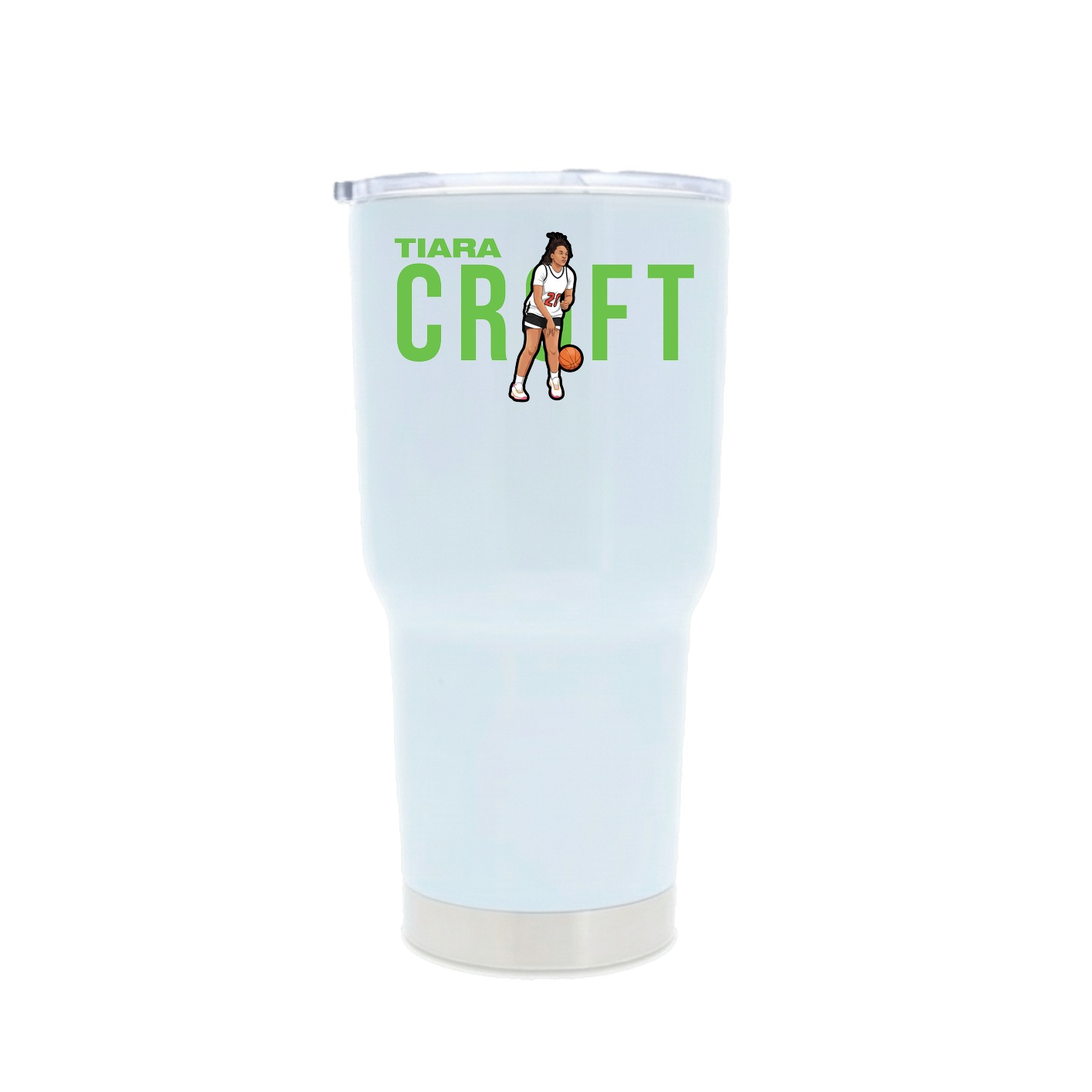 30oz Stainless Steel Tumbler — Player Name in White