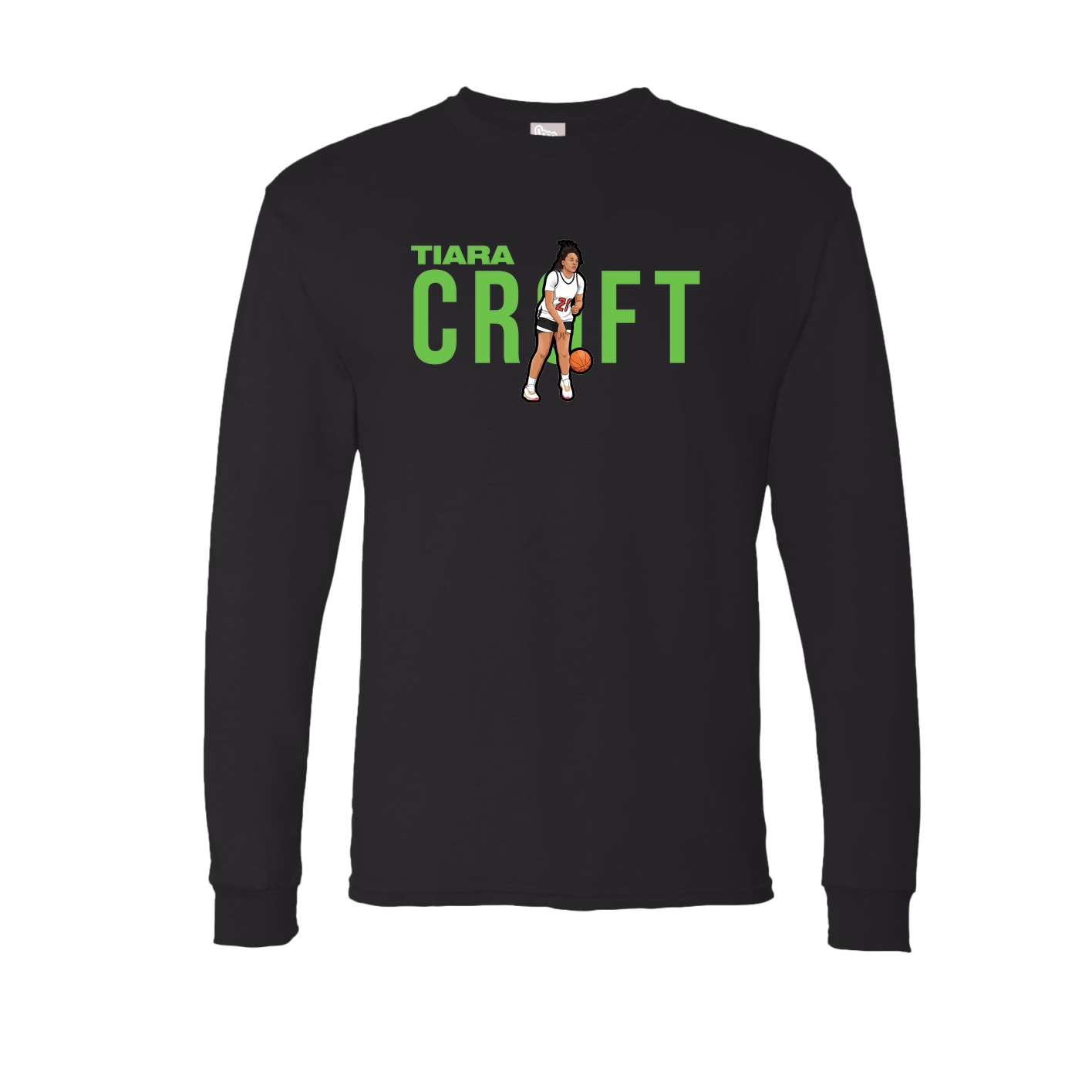 Long Sleeve Tee — Player Name in Black