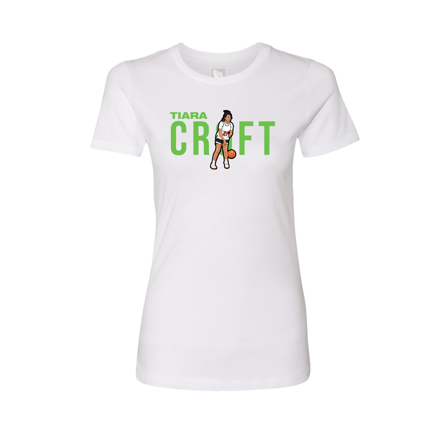 Fitted Women's Tee — Player Name in White