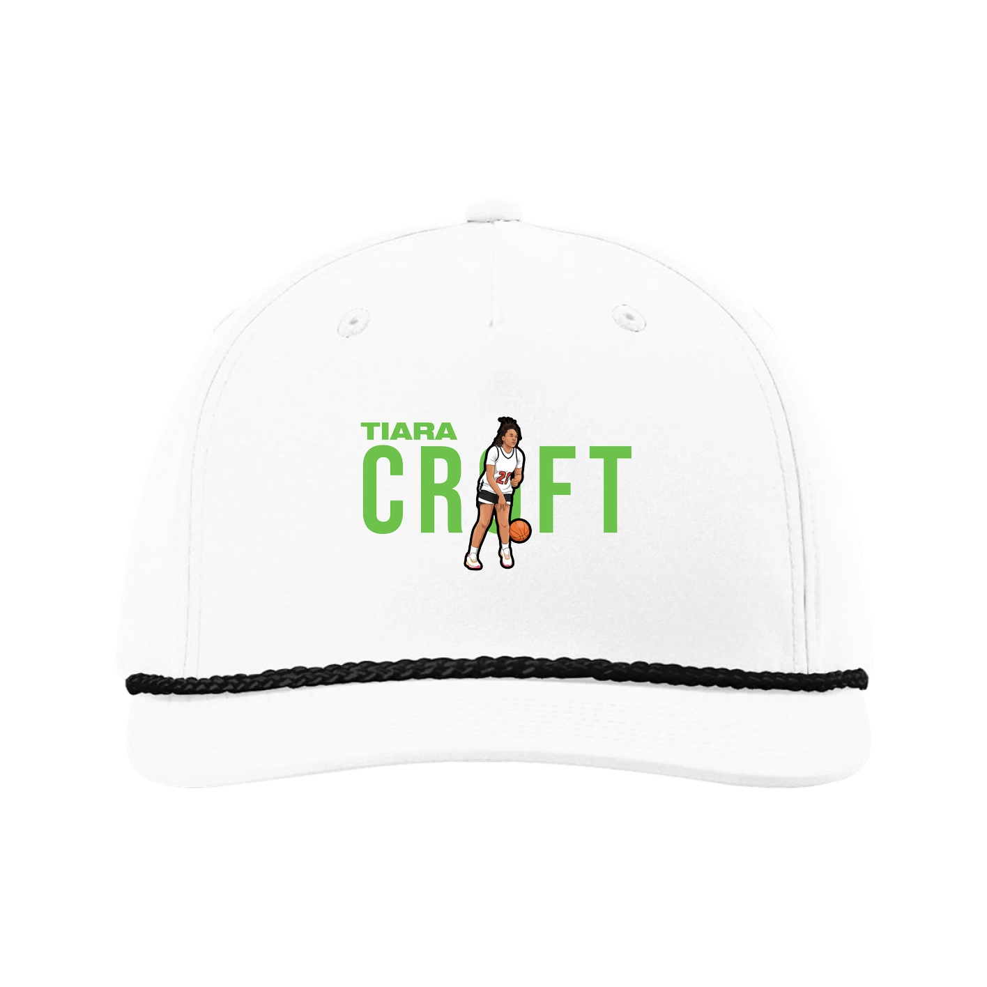 Five-Panel Classic Rope Cap — Player Name in White