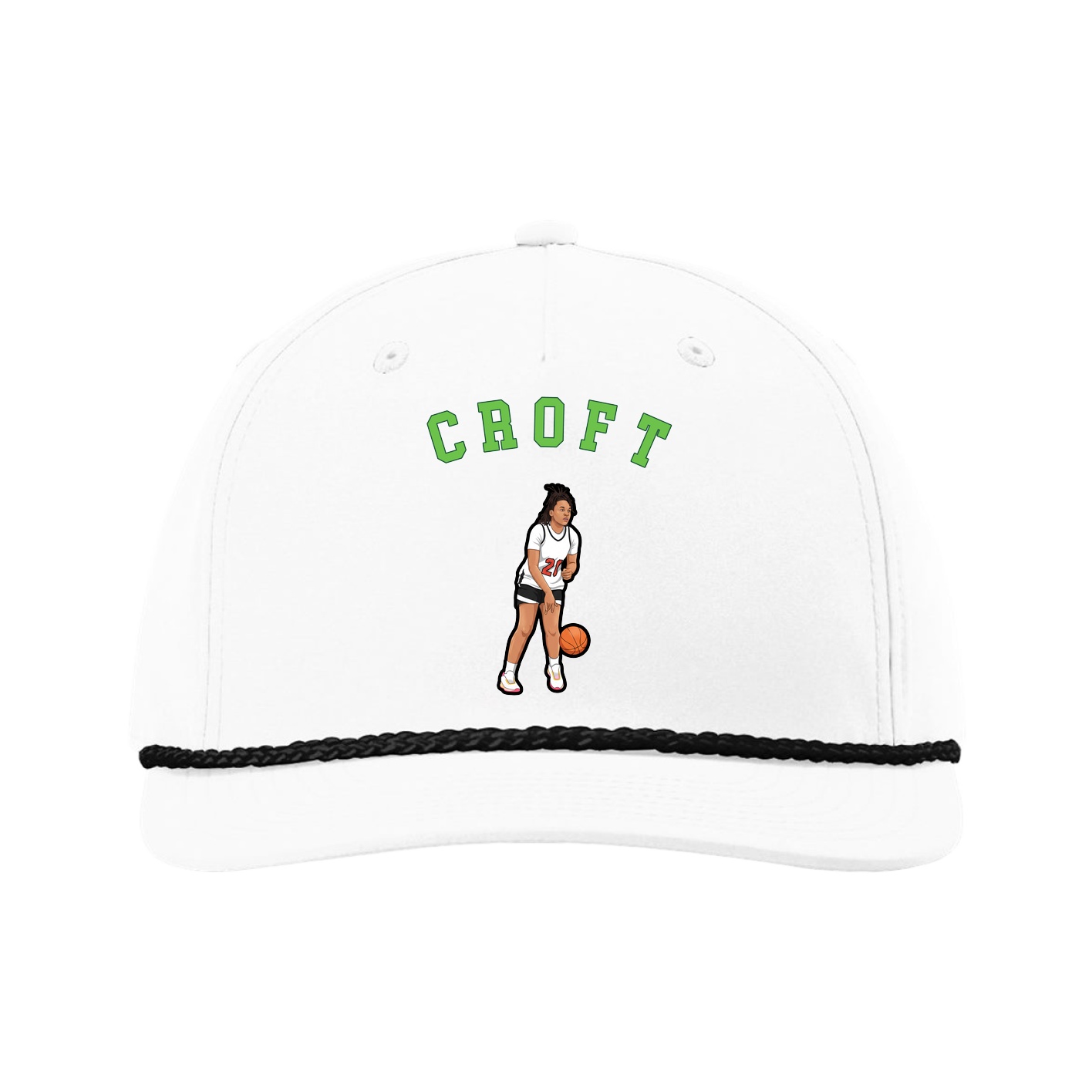 Five-Panel Classic Rope Cap — Shirsey Arch in White