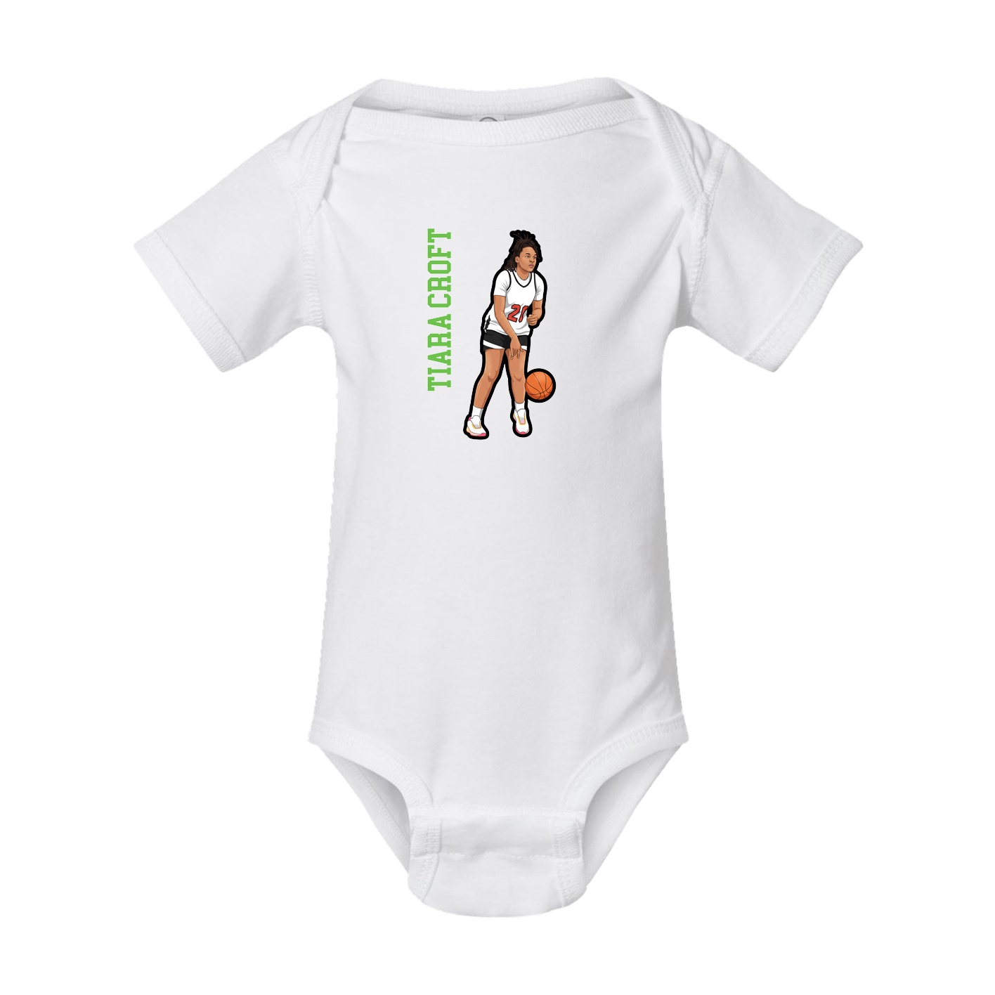 Baby Onesie — Name Vertical in White